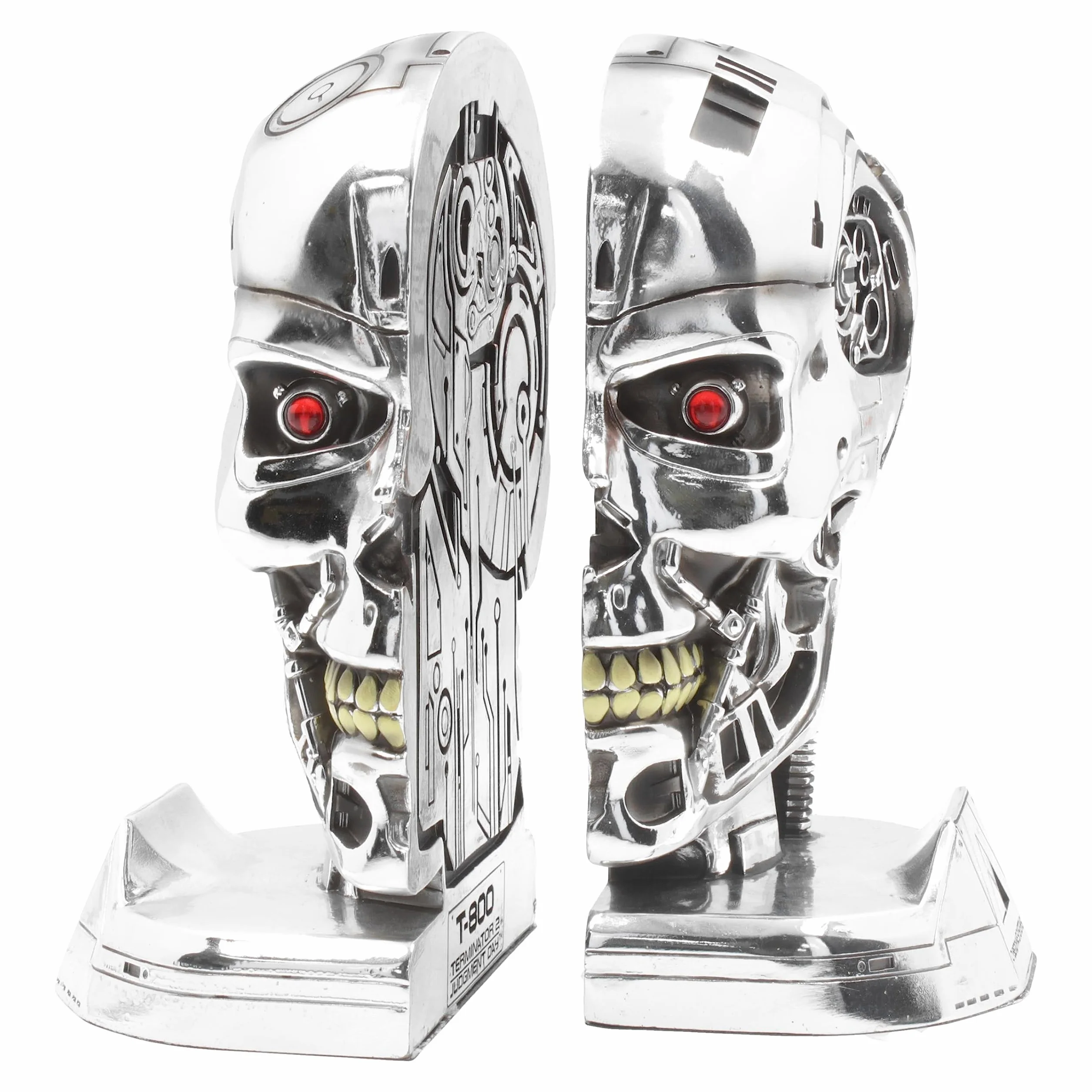 Nemesis Now Terminator 2 podpórki na książki, 18,5 cm, żywica syntetyczna, kolor srebrny