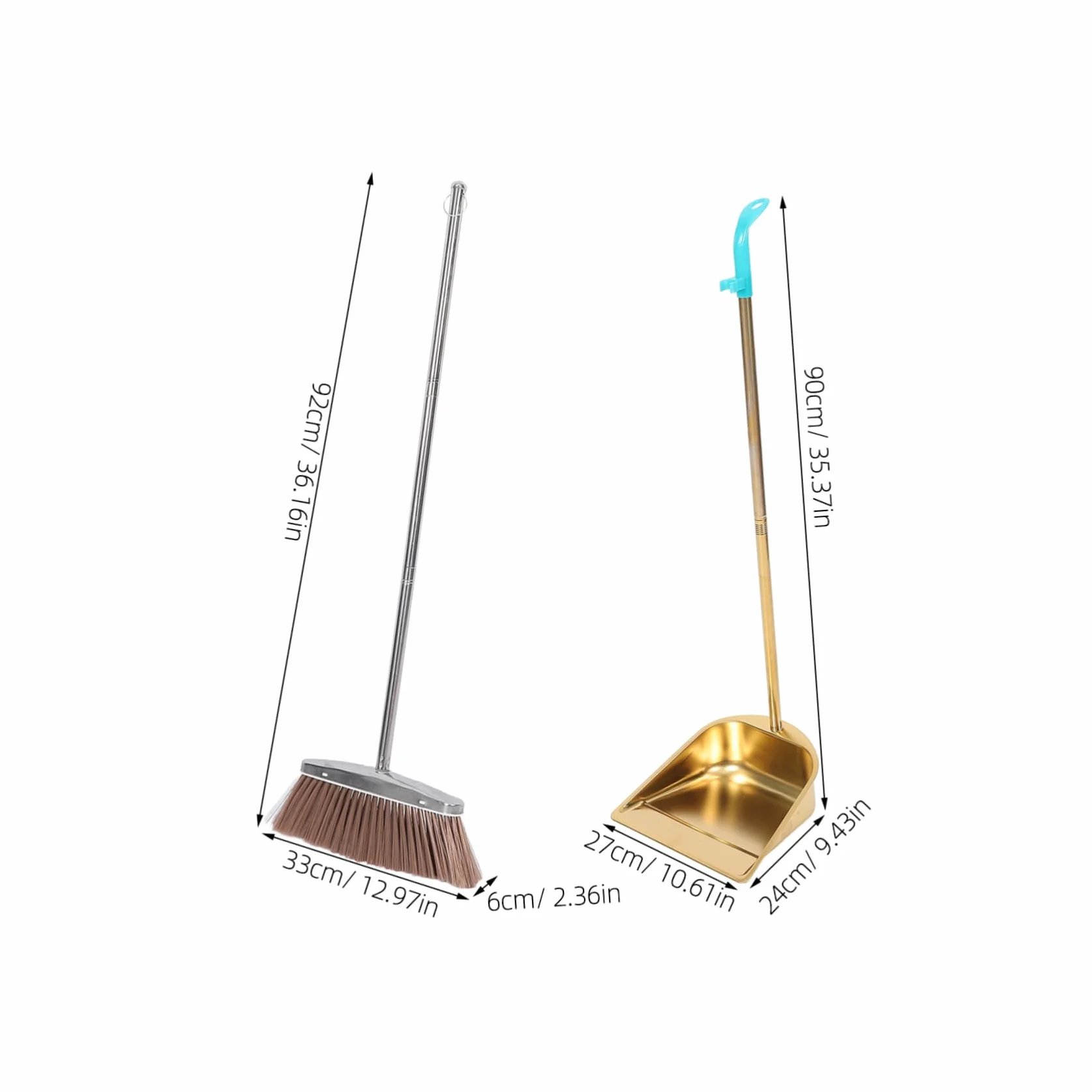 1zestaw Broom i Dustpan z Ręcznym Miotłą i Szufelką Wysokiej Jakości Zestaw Do Sprzątania Domu i Biurze Ergonomiczna Rączka Stal Nierdzewna Trwały i Wygodny Użyciu