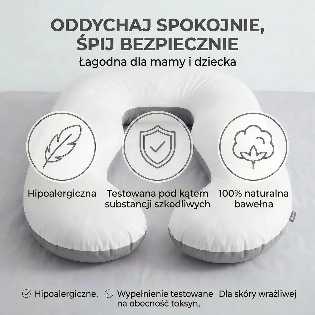 SMOOTHY XXL poduszka ciążowa dla osób śpiących na boku, poduszka do przechowywania, poduszka dla niemowląt i poduszka do karmienia w kształcie litery U, ze zdejmowaną i nadającą się do prania poszewką ze 100% bawełny (Classic XXL, 150 x 80 cm, Duo)