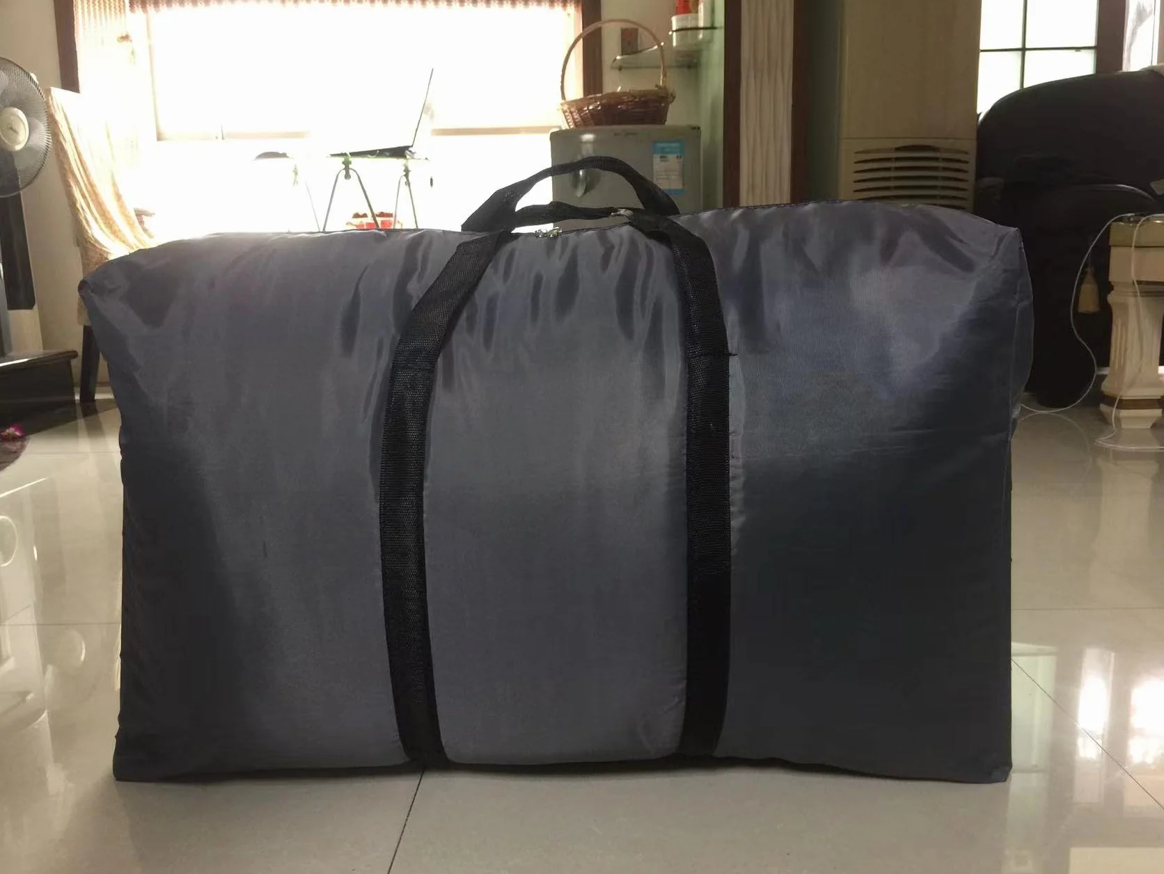 Torba do przechowywania składana 120 l tkanina Oxford szara 2 sztuki