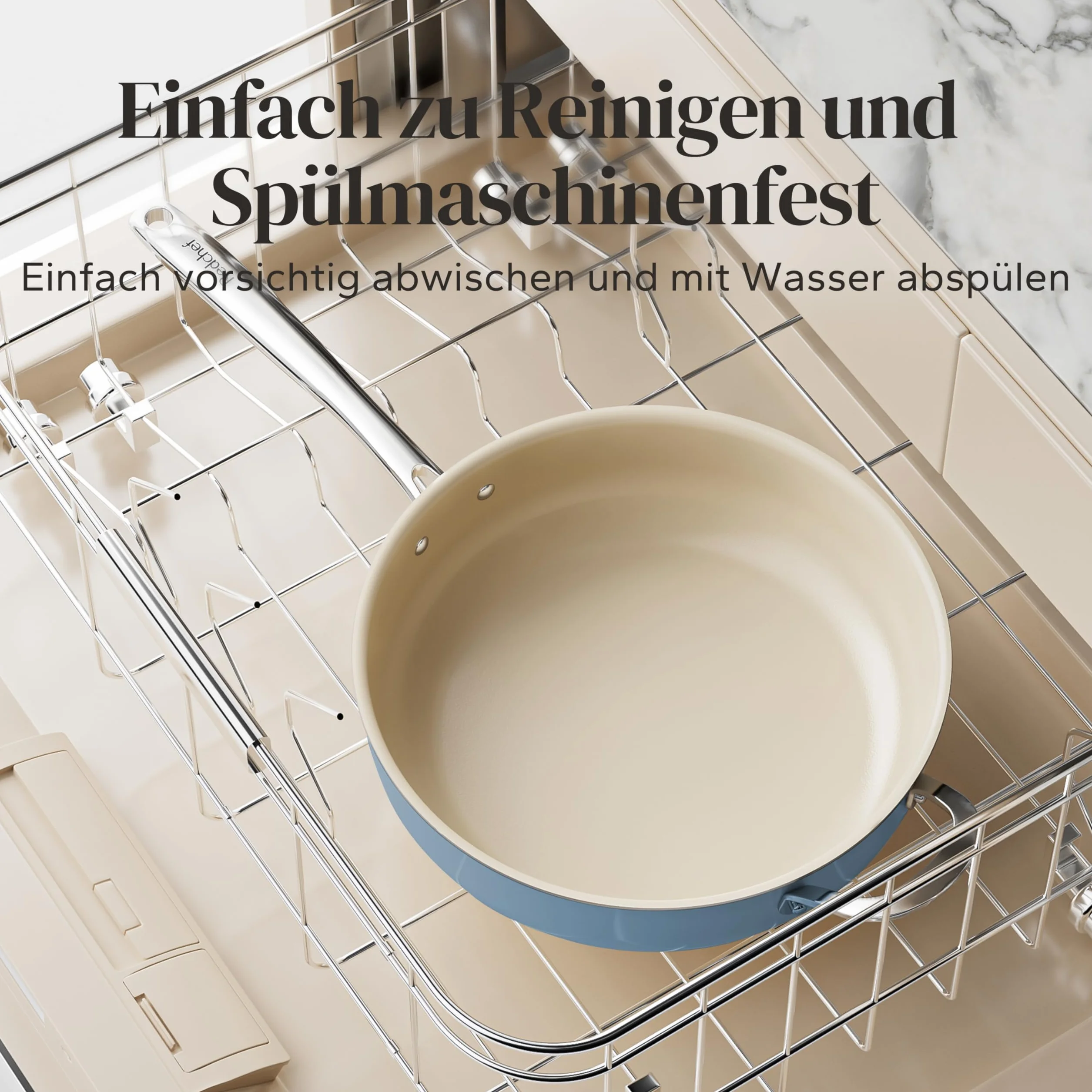 Redchef Patelnia 28 cm, patelnia z pokrywką z powłoką nieprzywierającą, ceramiczna patelnia, patelnia do smażenia indukcyjna z ceramiczną powłoką z uchwytem ze stali nierdzewnej, bez PTFE, bez PFOA