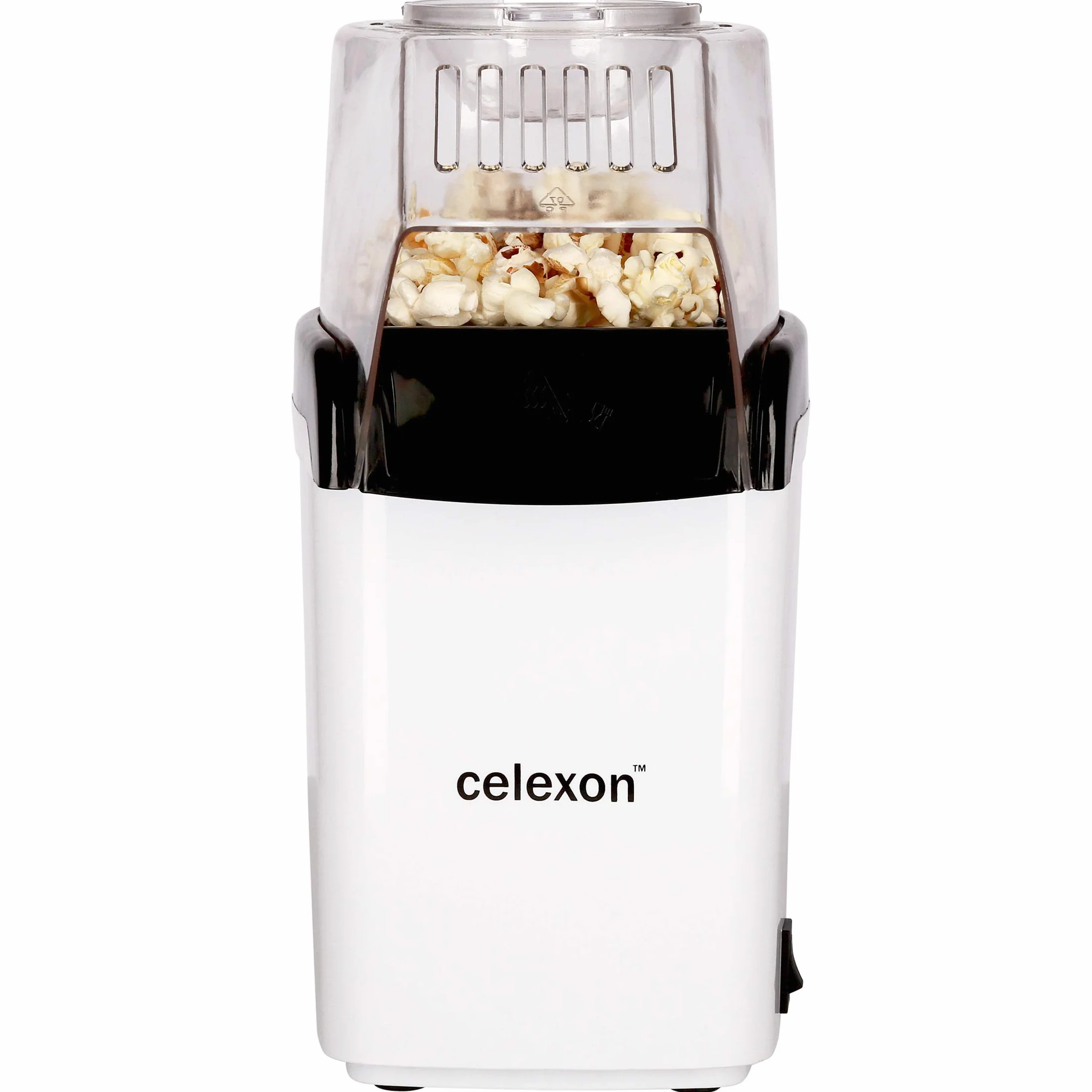 celexon CinePop CP150 maszyna do popcornu – 13 x 19 x 29 cm – waga: 900 g – biała – łatwa do czyszczenia – bez oleju/o niskiej zawartości tłuszczu – urządzenie do robienia popcornu