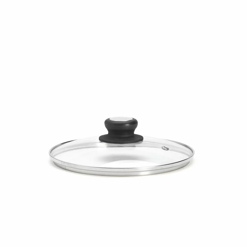 De Buyer 4112.24 Choc szklana pokrywa indukcyjna z gałką do piekarnika/ze stali nierdzewnej, odporna na temperaturę do 220°C, średnica 24 cm