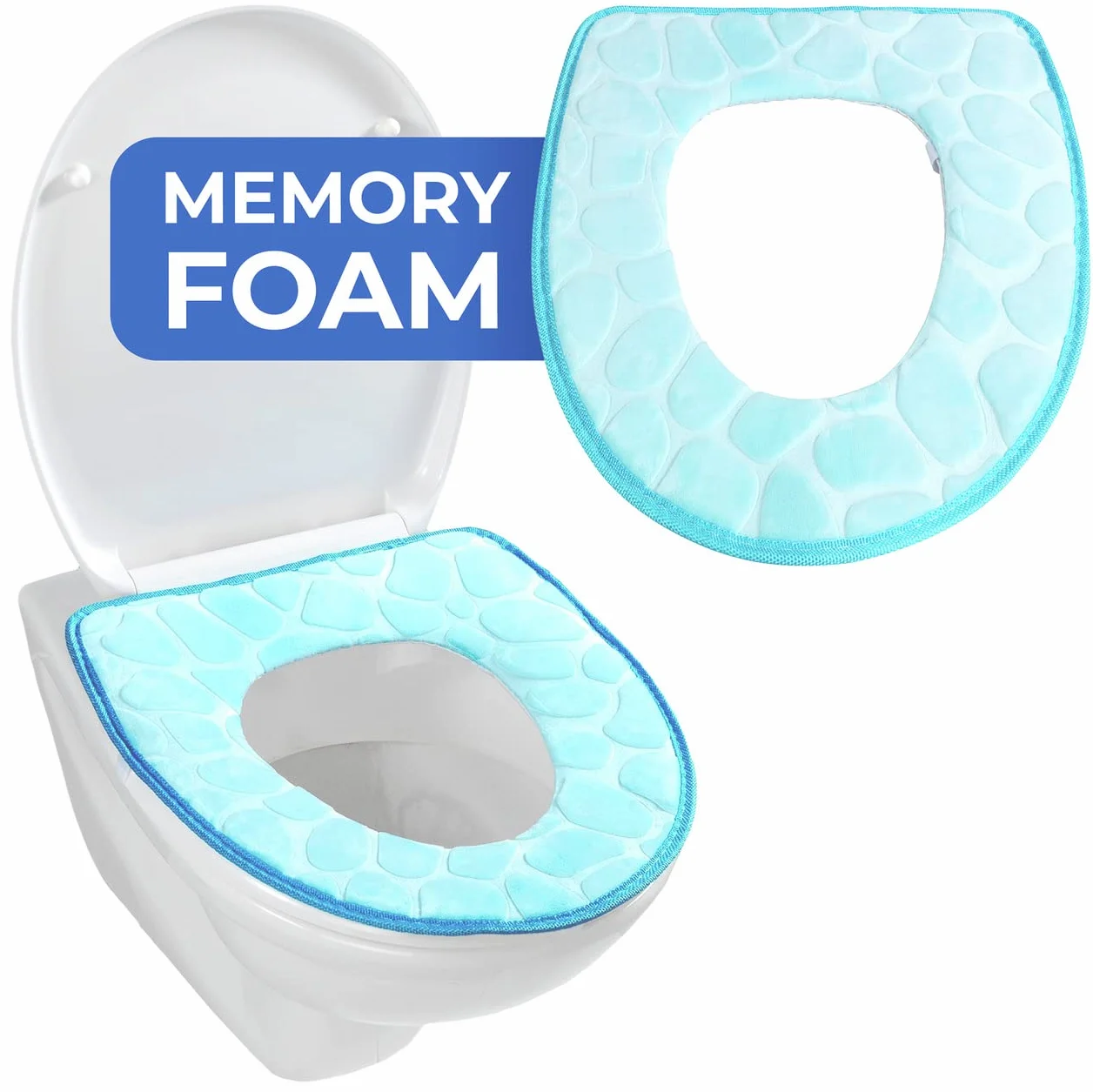 WENKO Poduszka na deskę sedesową Memory Foam niebieska