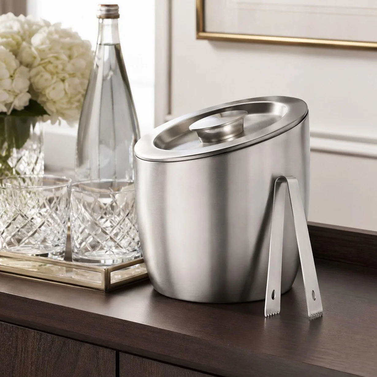 Leopold Vienna LV243001 pojemnik na kostki lodu, stal nierdzewna, 2,5 l, srebrny