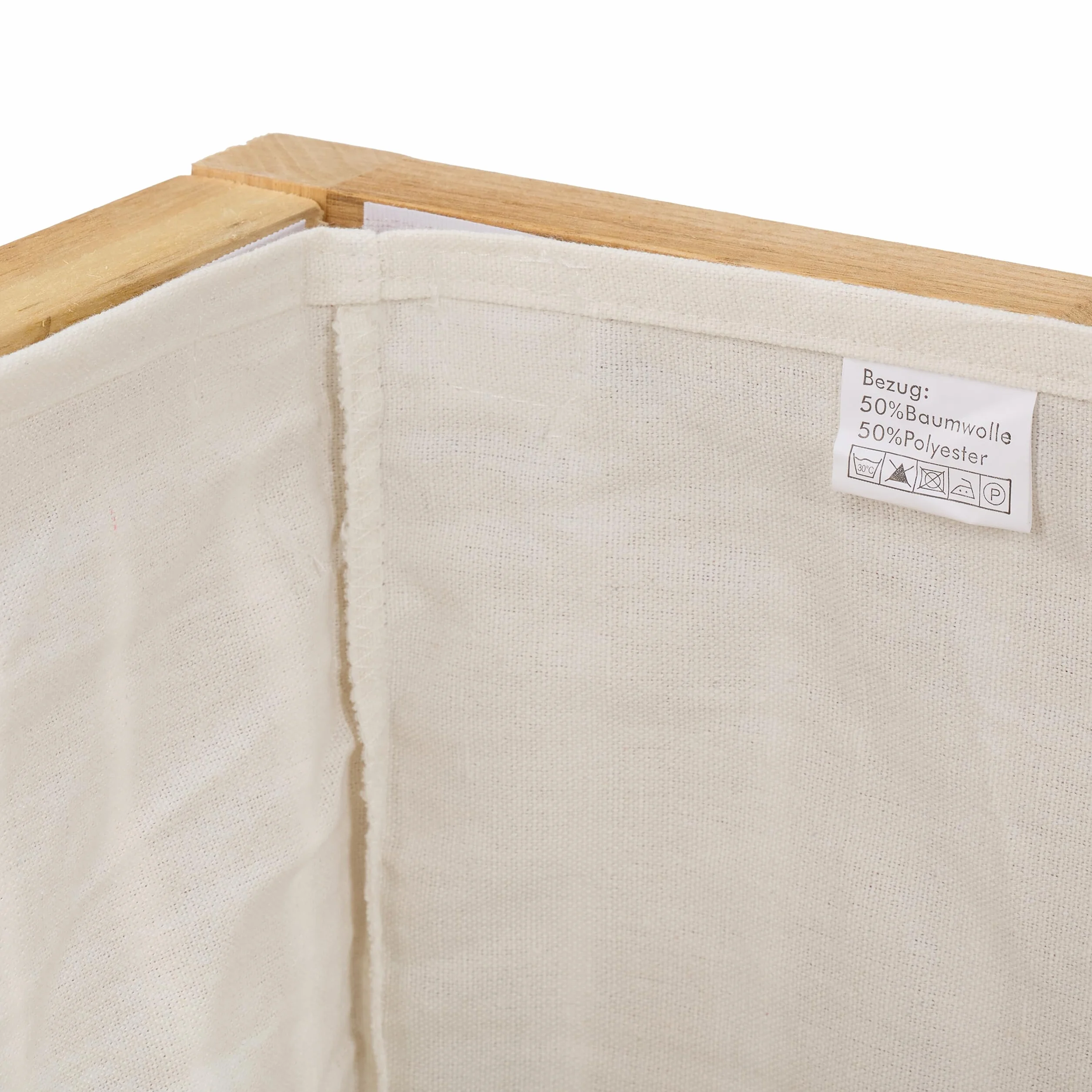 Relaxdays Skrzynia na pranie z siedziskiem, taboret łazienkowy z miejscem do przechowywania, 100 l kosz na pranie, wys. x gł.: 50 x 100 x 38 cm, drewno/tkanina, naturalna/biała