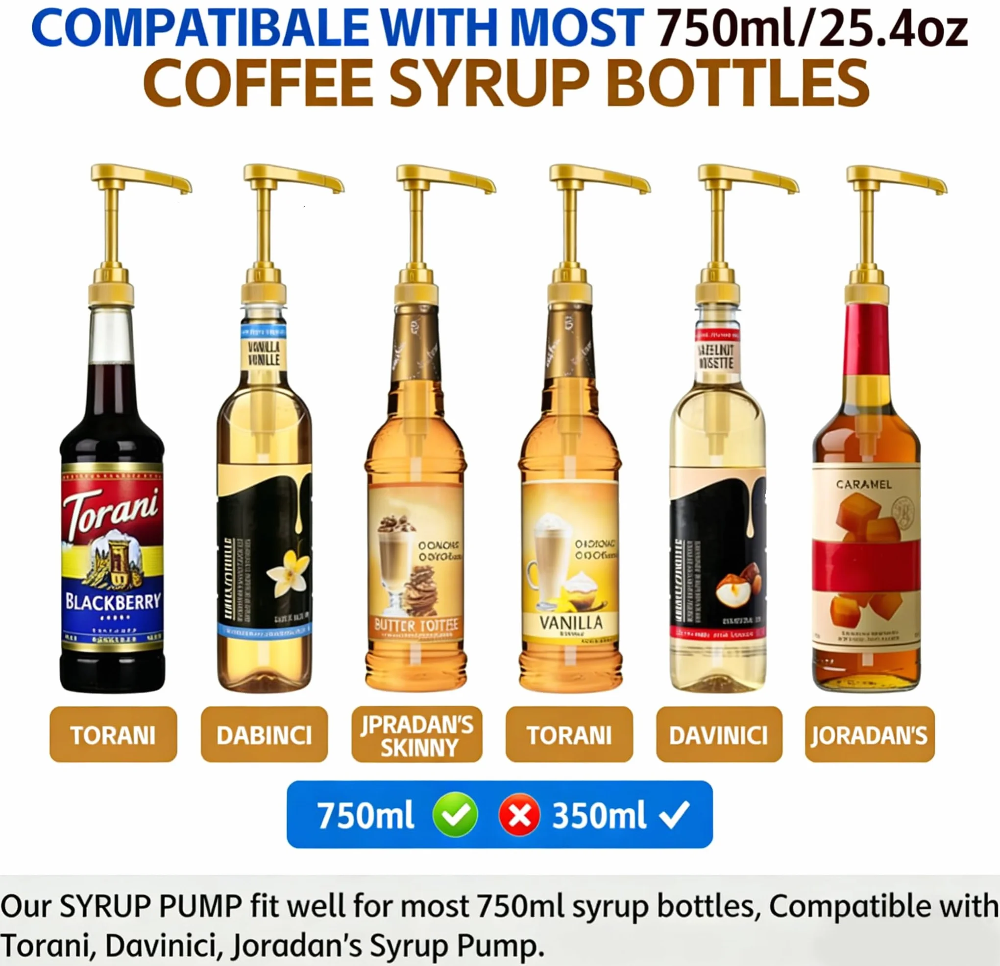 mumisuto 10 sztuk pompa syropu,Dozownik pompy syropu kawowego,25,4 uncji aromatyzujące butelki z syropem kawowym,Głowica pompy dozownika mydła do domu,Kuchnia, HGI0017