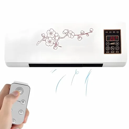 Bezkanałowy klimatyzator do montażu na ścianie, cicha jednostka grzewcza chłodząca z pilotem, przenośny mini split AC do biura domowego, energooszczędny i łatwy montaż, nie wymaga wiercenia