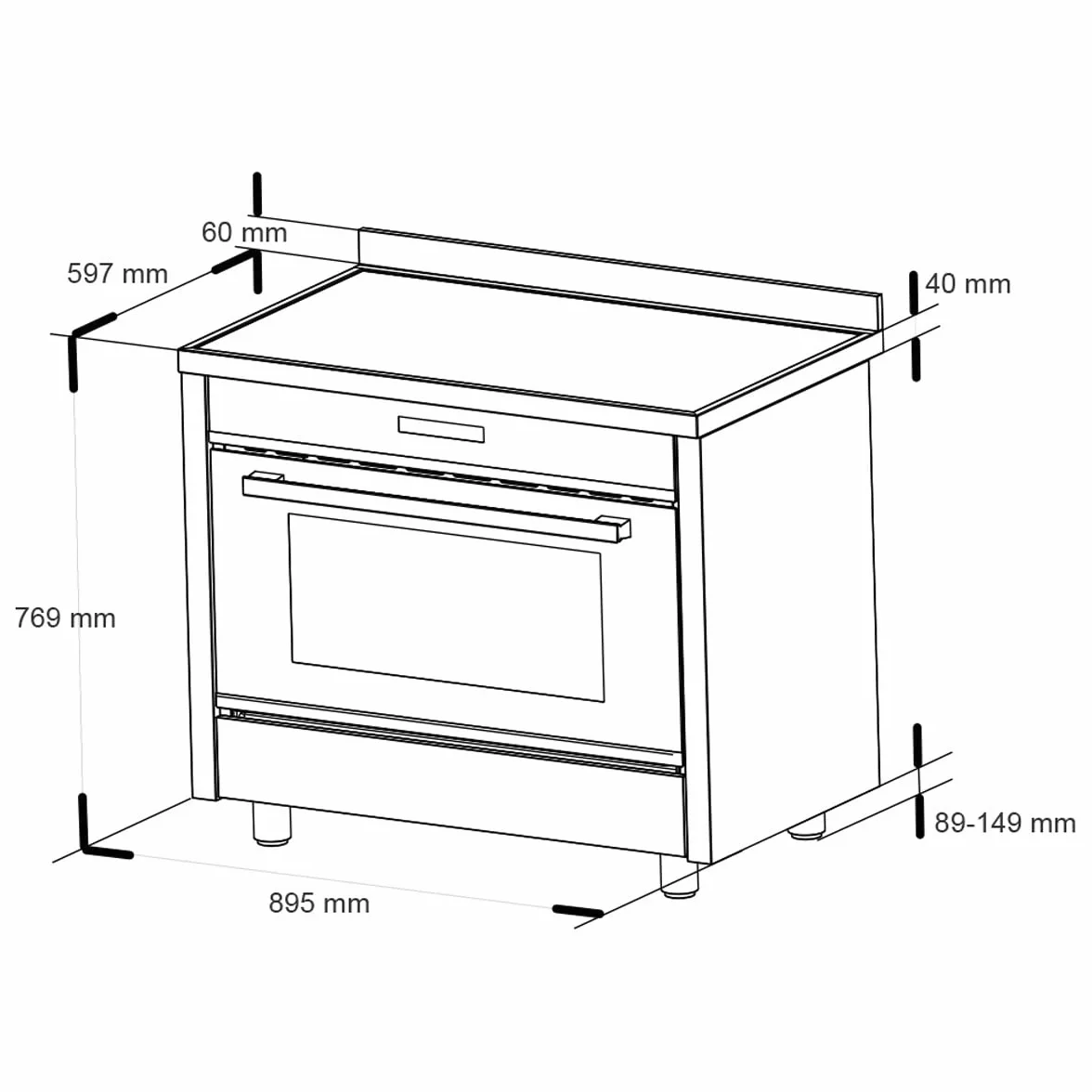 KKT KOLBE Kuchenki i kuchenki z płytą indukcyjną | 90 cm | 108 l | 4 strefy | strefa elastyczna | 9 poziomów ciepła | CC9001IND