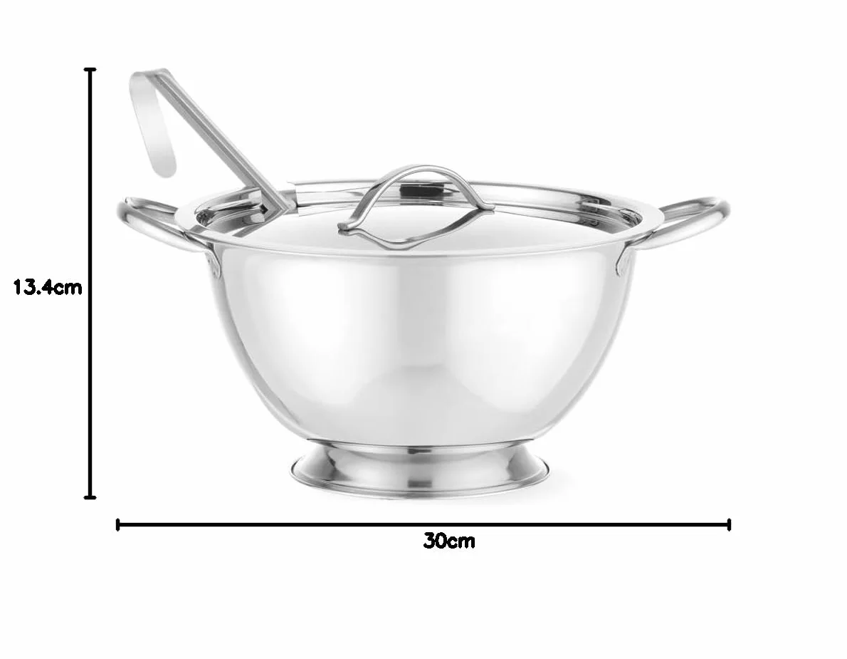 HENDI Waza na zupę 2,7 l | chochla w zestawie | ø270x(H)120 mm