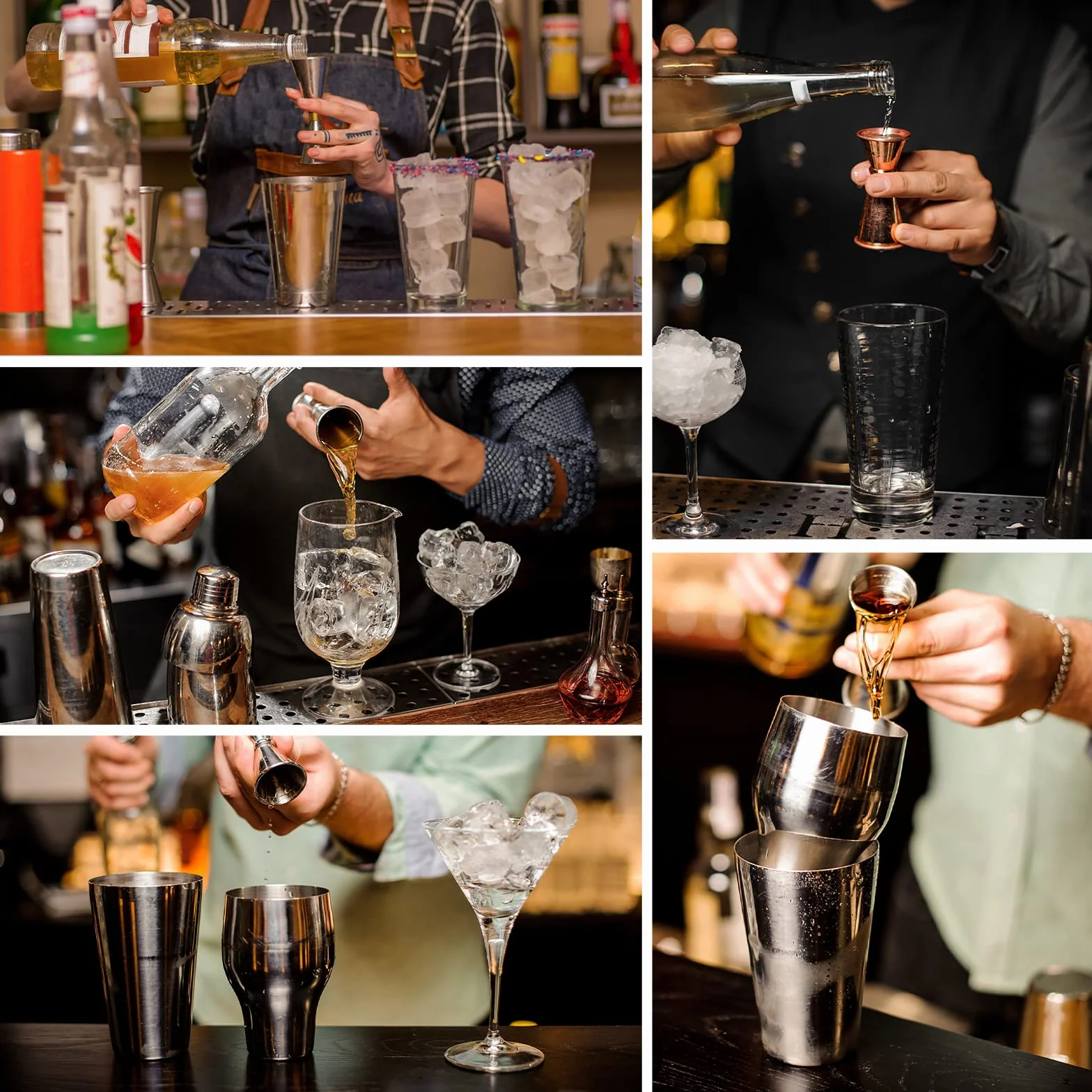 Abeillo Miarki do alkoholi 25/50ml i 15/30ml, stal nierdzewna Miarka do alkoholu Jigger Craft Podwójny kubek do odmierzania napojów Bar Party Wino Koktajl Drink Shaker