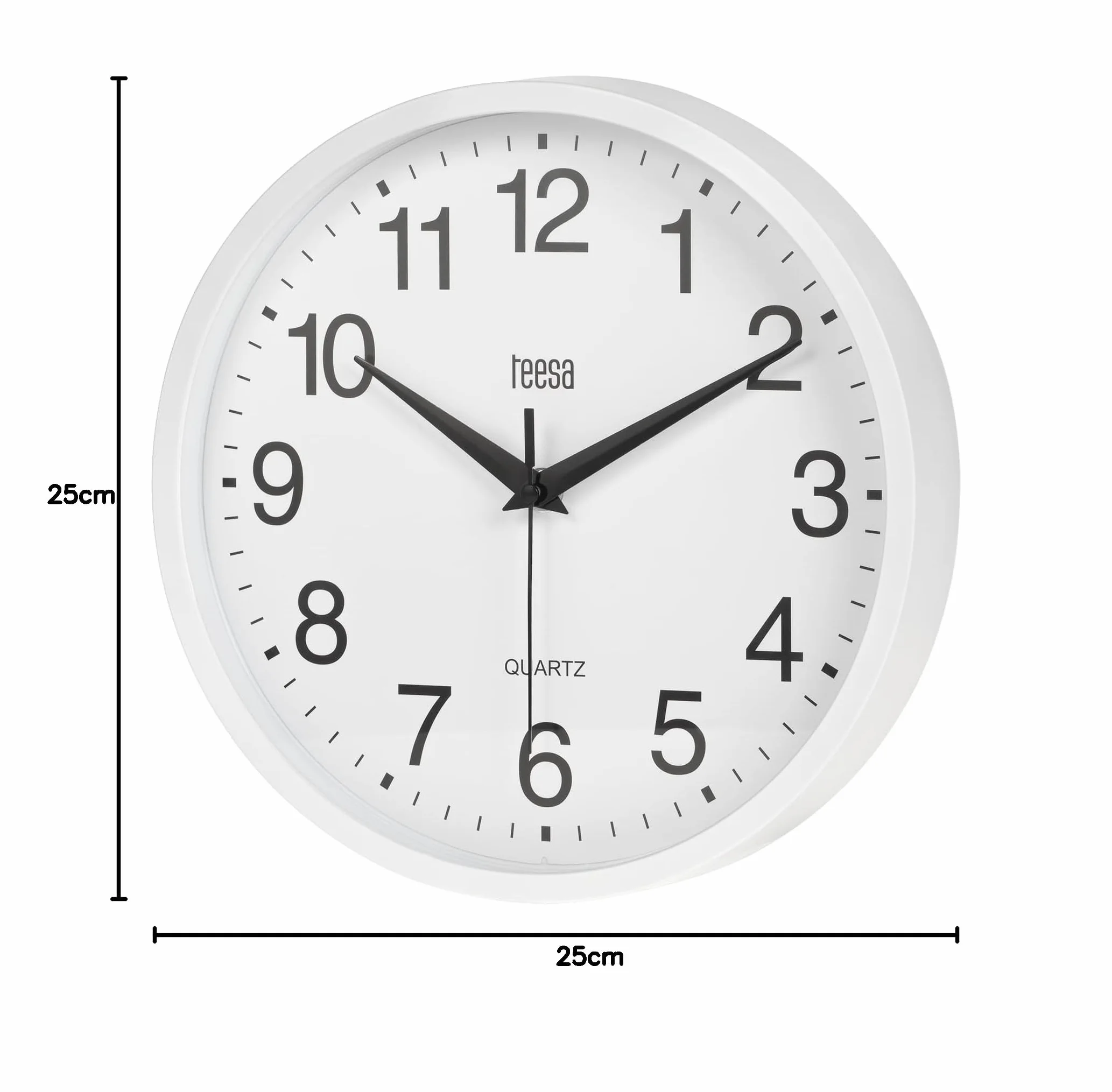 Teesa Zegar Analogowy Ścienny Uniwersalny 25 cm TSA0037 Biały