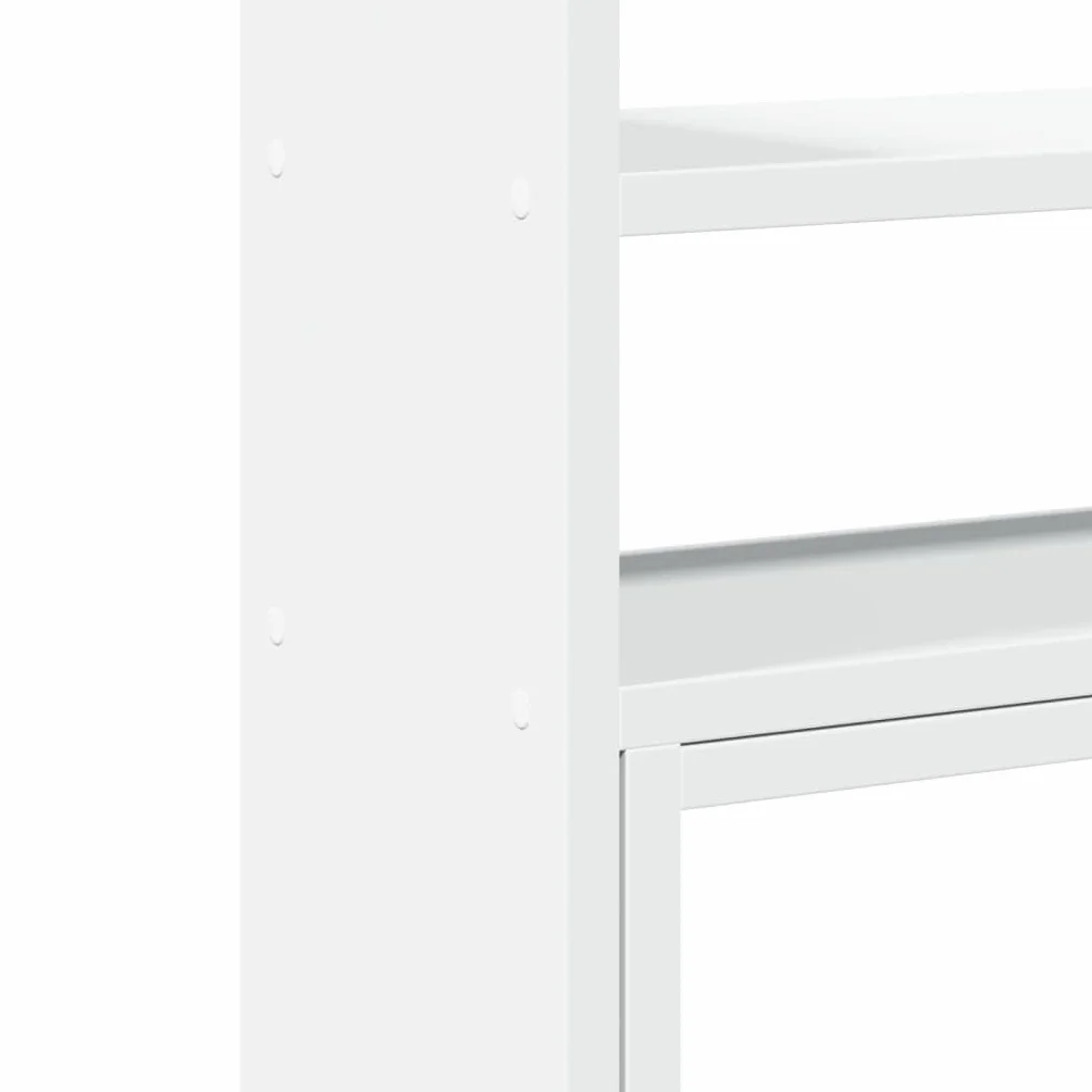 Regulowany organizer na biurko z materiału drewnopochodnego, biały, 40 x 17 x 41 cm, 2-częściowy, wolnostojący regał do biura, stojak na laptopa, półka na klawiaturę, do 20 kg