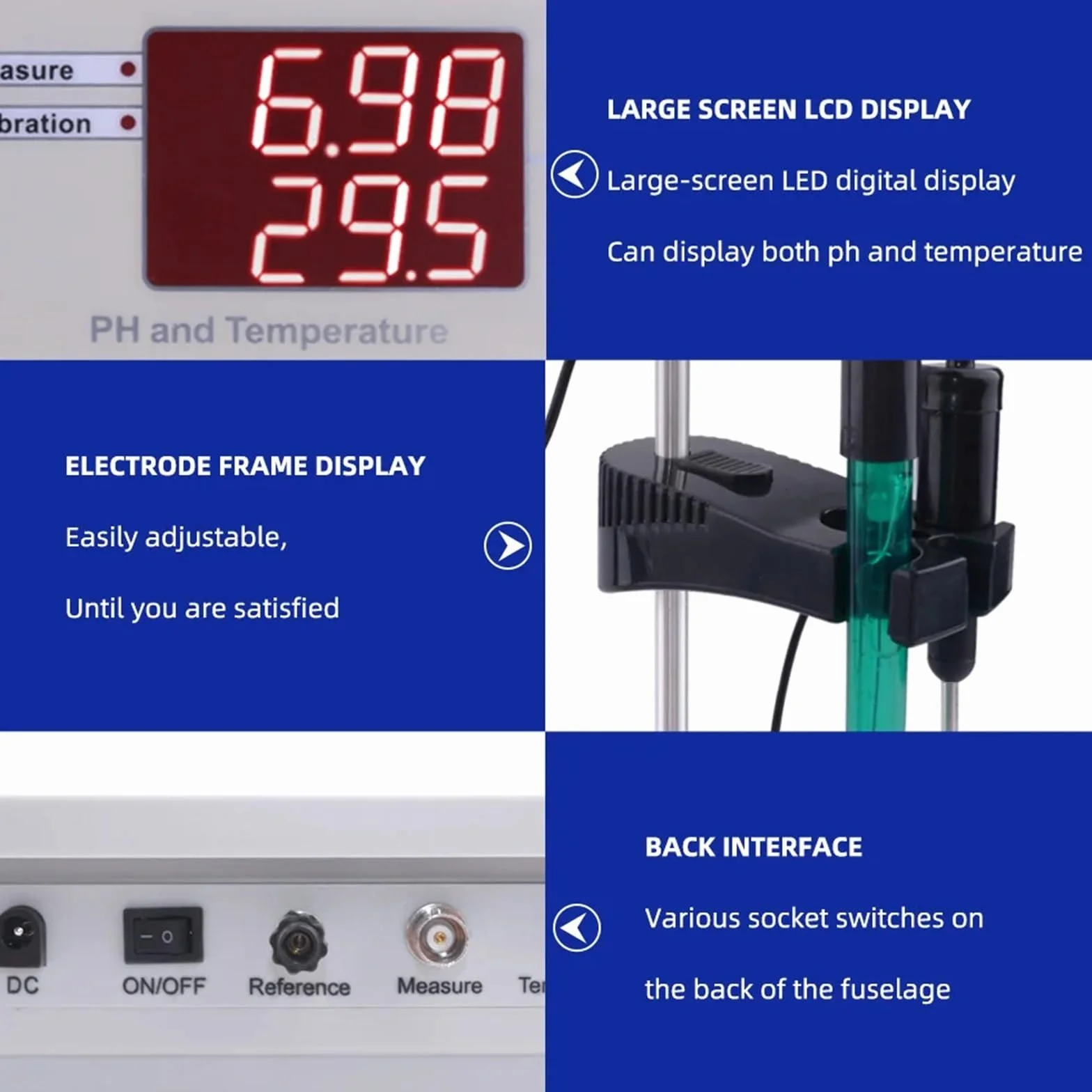 Cyfrowy miernik PH PHS-3C Dokładność 0,01 Automatyczna kalibracja Pulpit Tester temperatury/pH z analizatorem jakości wody ATC do akwariów laboratoryjnych