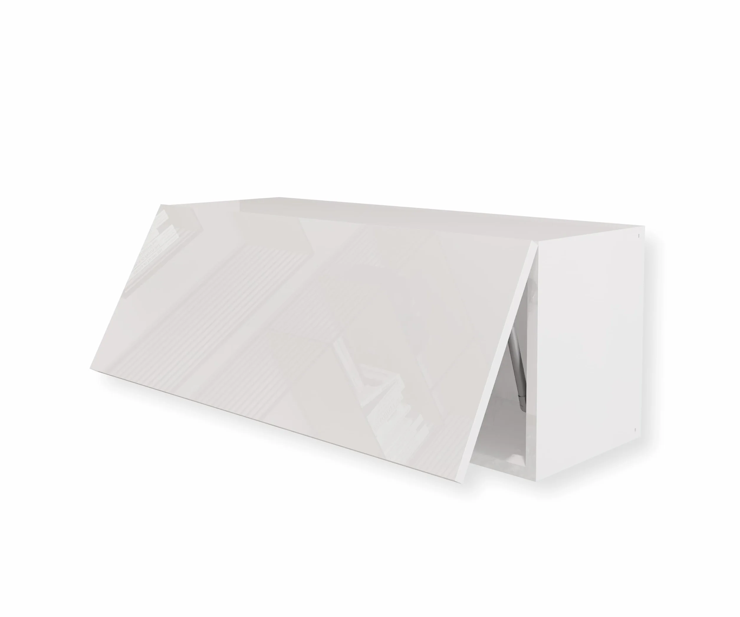 Nowoczesna Wisząca Szafka Kuchenna Wysoki Połysk Biała 90x35x32 cm Przestronna Szafka Ścienna do Kuchni z 1 Drzwiami Funkcja Push to Open