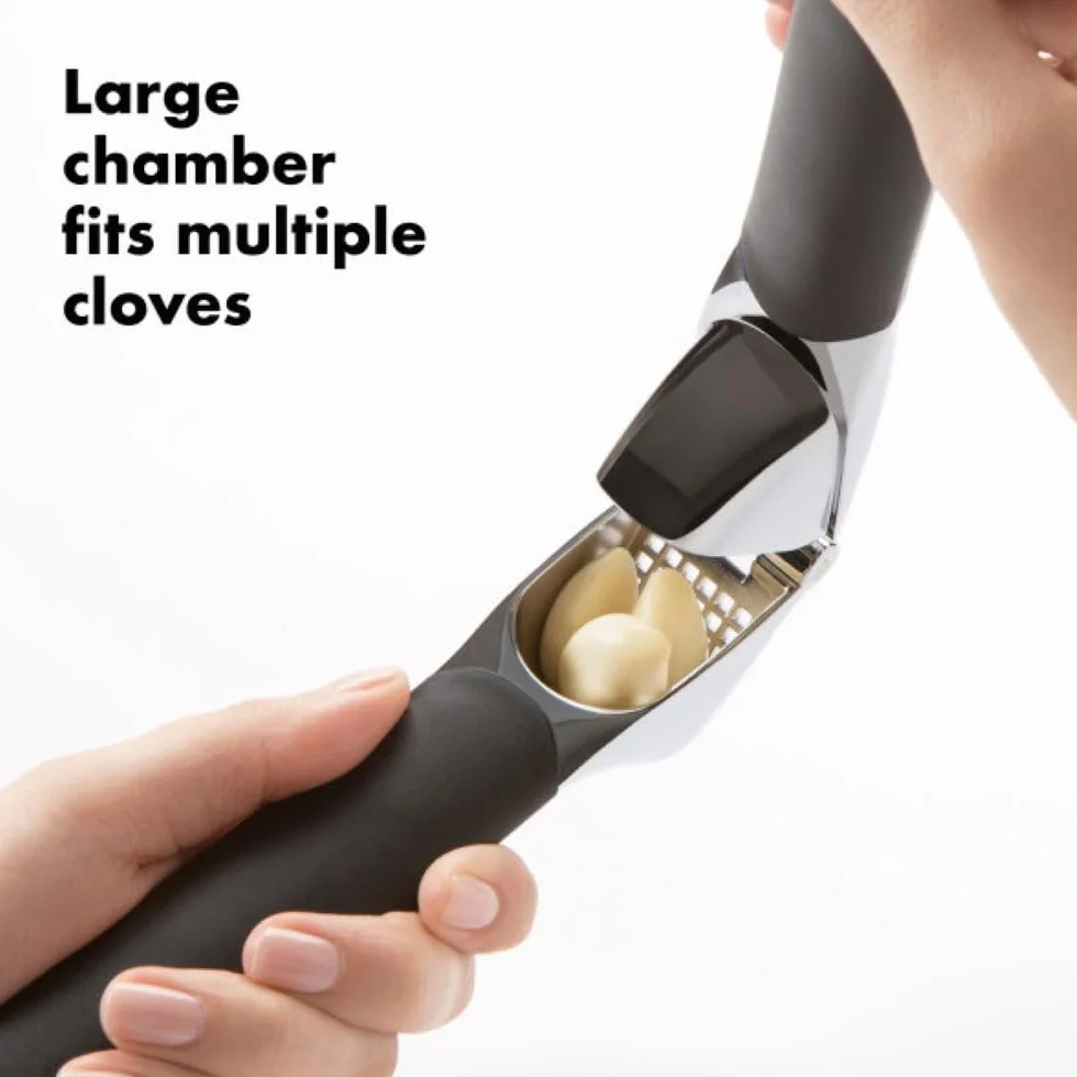 Oxo Grips Wyciskarka do Czosnku, Cynk, Czarny/Srebrny, 17,5 cm