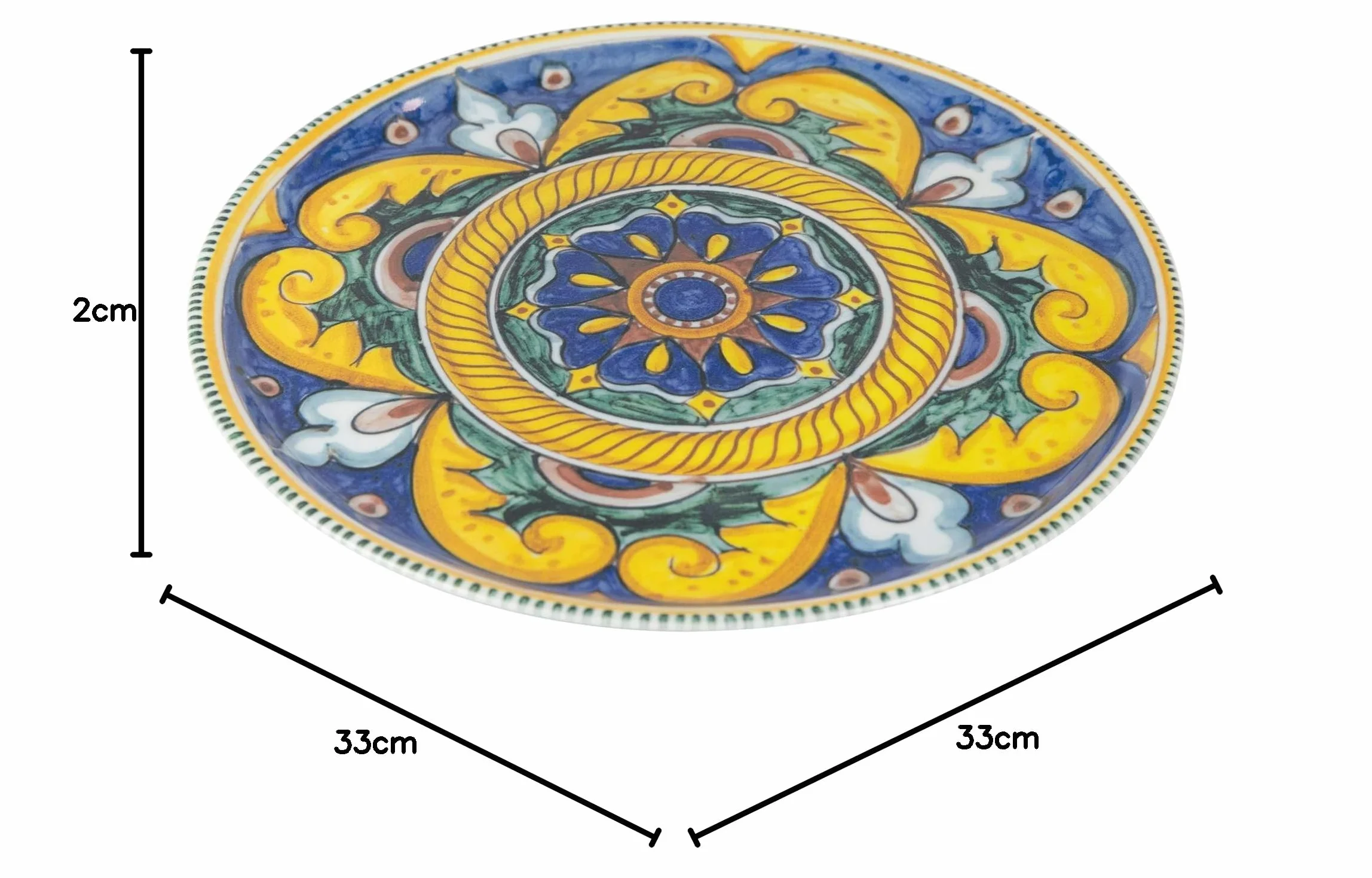 Villa d'Este Home Tivoli Zestaw 3 talerzy do pizzy, 33 cm, z kamionki (Made in Italy)