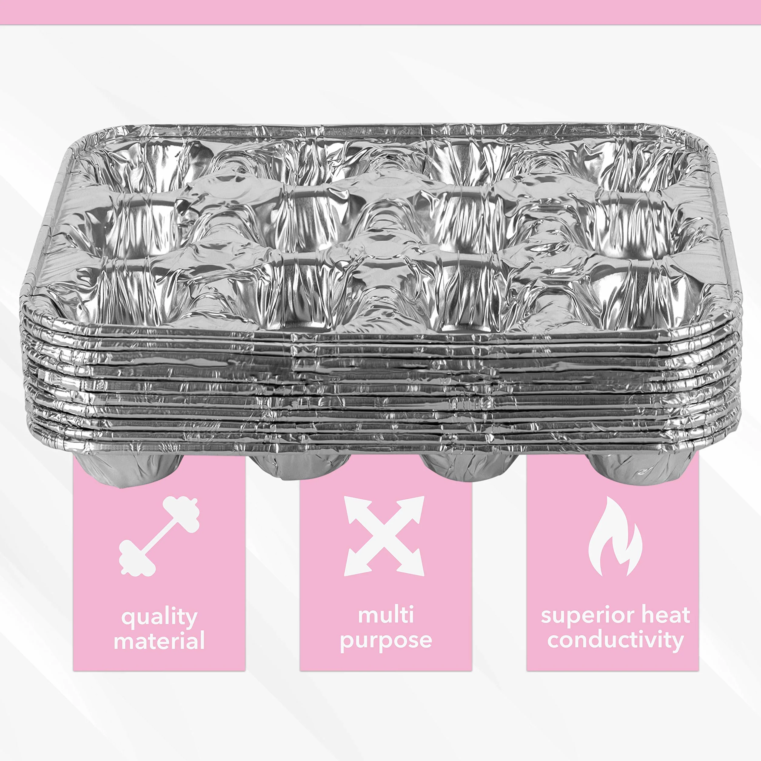 Plasticpro Foremki do muffinek z folii aluminiowej wielokrotnego użytku i jednorazowe, pomieści 12 mini babeczek / folii do muffinek opakowanie 50 sztuk