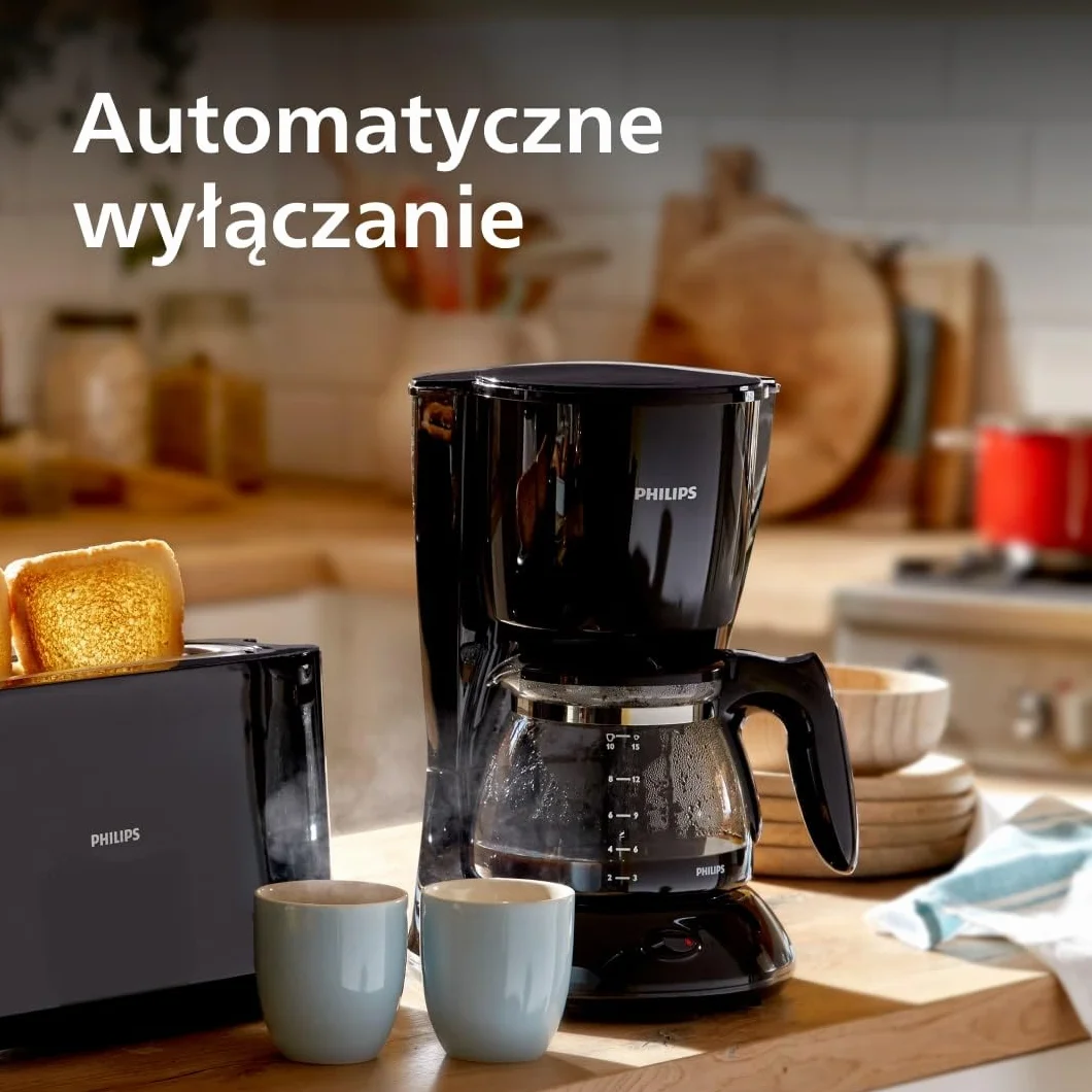 Philips Daily Collection Ekspres do kawy - Aroma Twister dla optymalnego smaku, pojemność 1,2L, blokada kapania, automatyczne wyłączanie, części nadające się do mycia w zmywarce (HD7461/20)