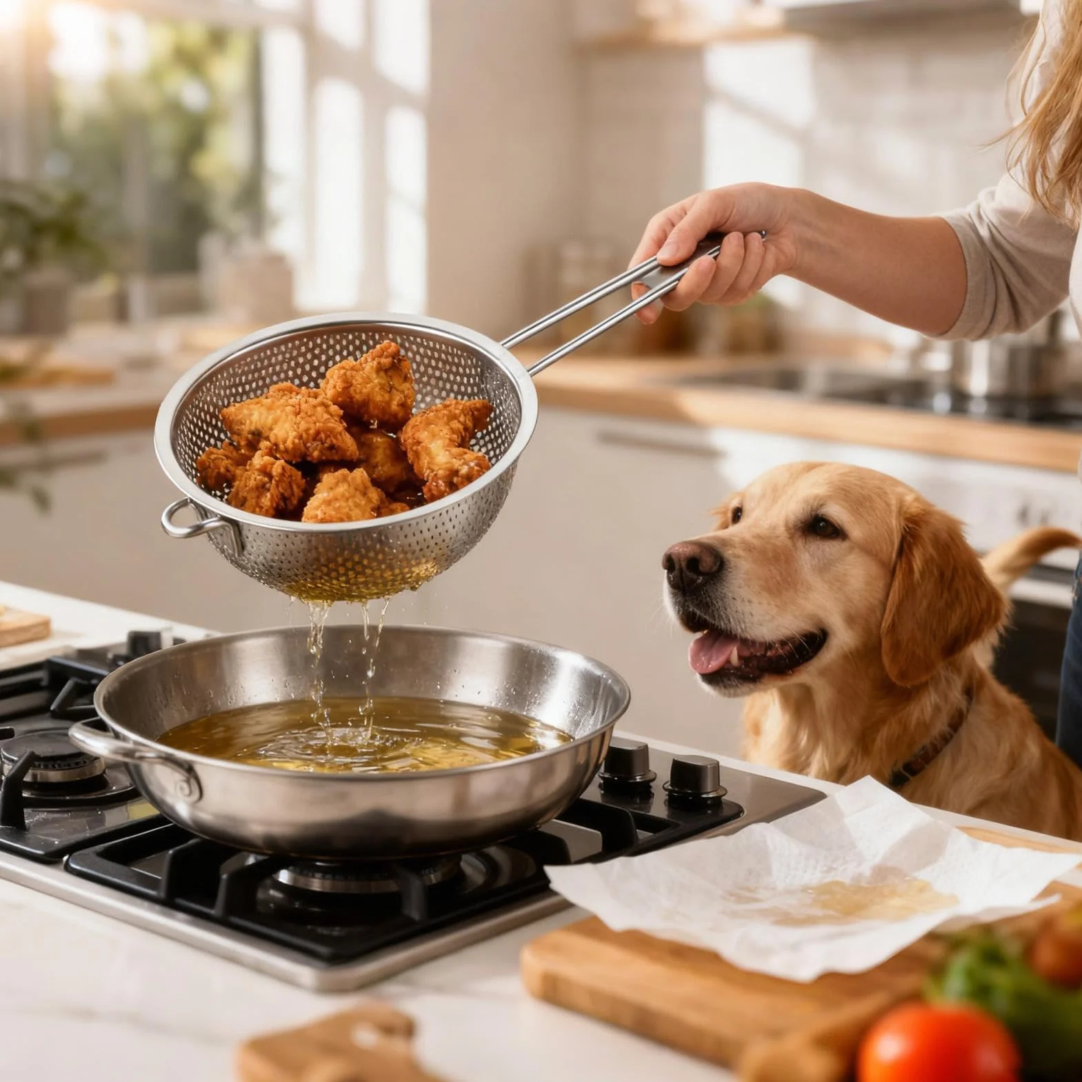 Sitko do makaronu – odporny na wysokie temperatury filtr do łatwego osuszania z wygodnym uchwytem, durszlak ze stali nierdzewnej z drobną siatką do owoców, warzyw, makaronu, sałatek, frytek, gotowania
