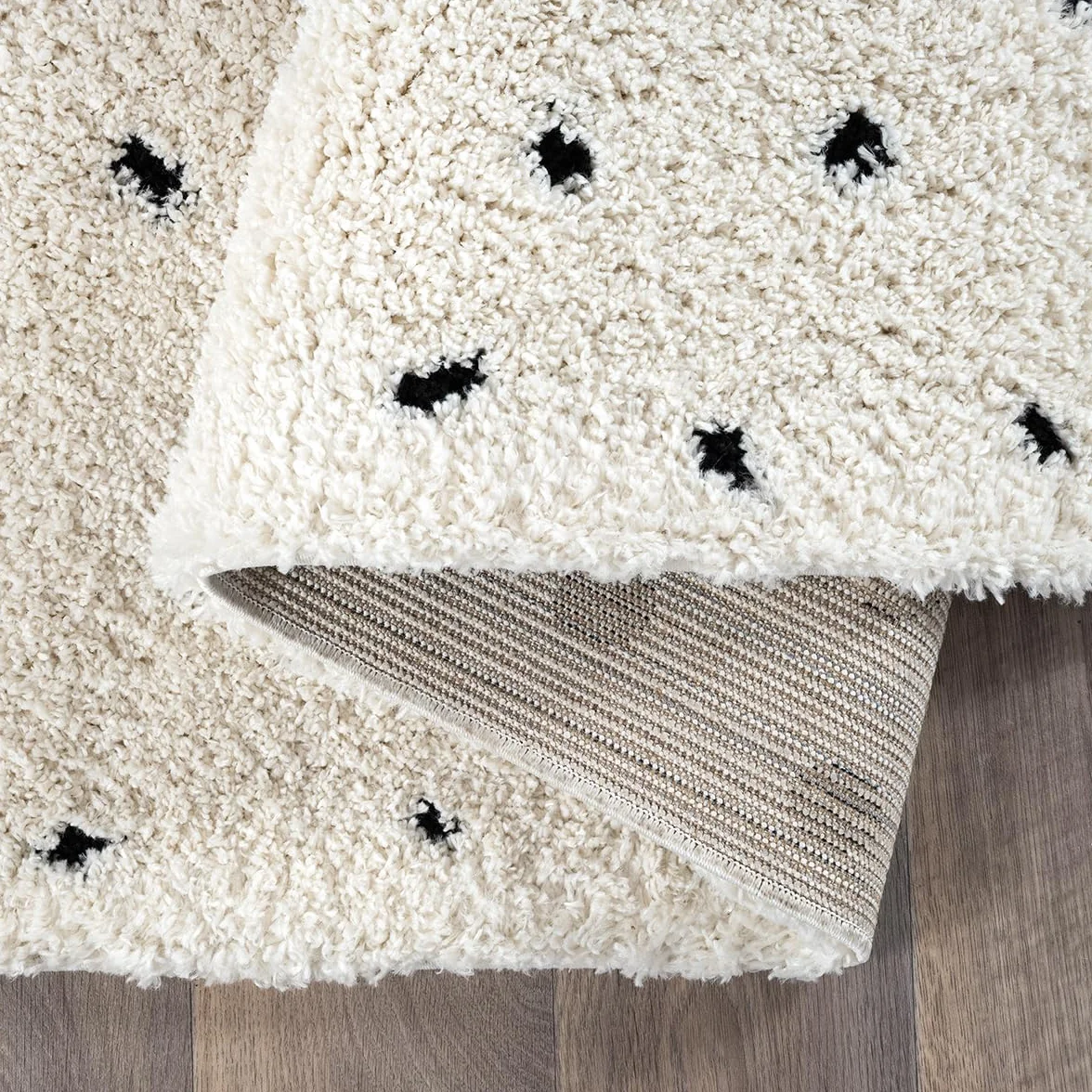 the carpet Bahar Shaggy elegancki designerski dywan do salonu, miękki i łatwy w pielęgnacji, z wysokim runem, w kolorze kremowym, 160 x 230 cm
