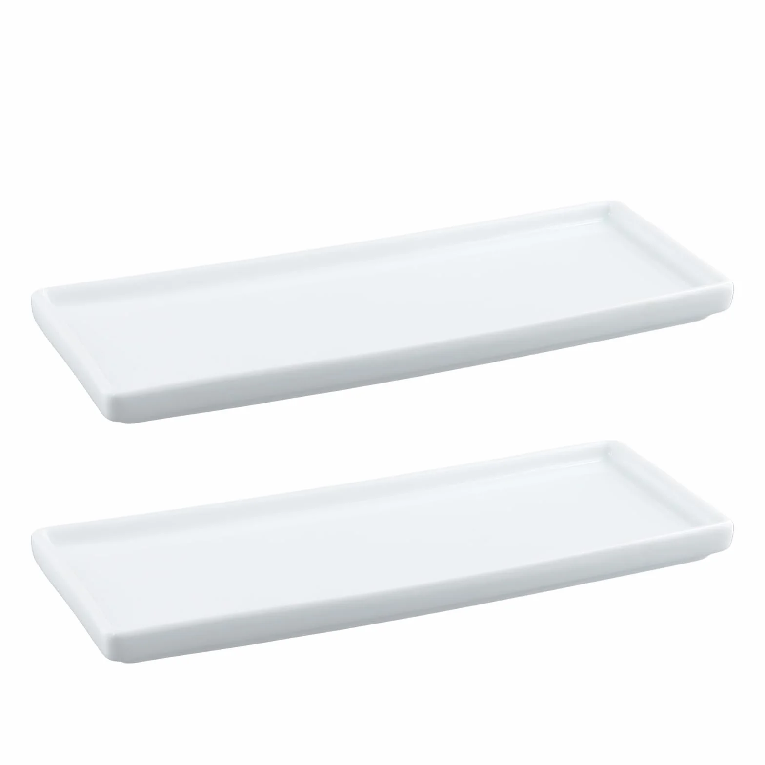 Ceramiczna podłużna taca biała, 2 dekoracyjne tace na biżuterię, świece i półka na wannę, elegancka półka łazienkowa i taca dekoracyjna z wysokiej jakości materiału