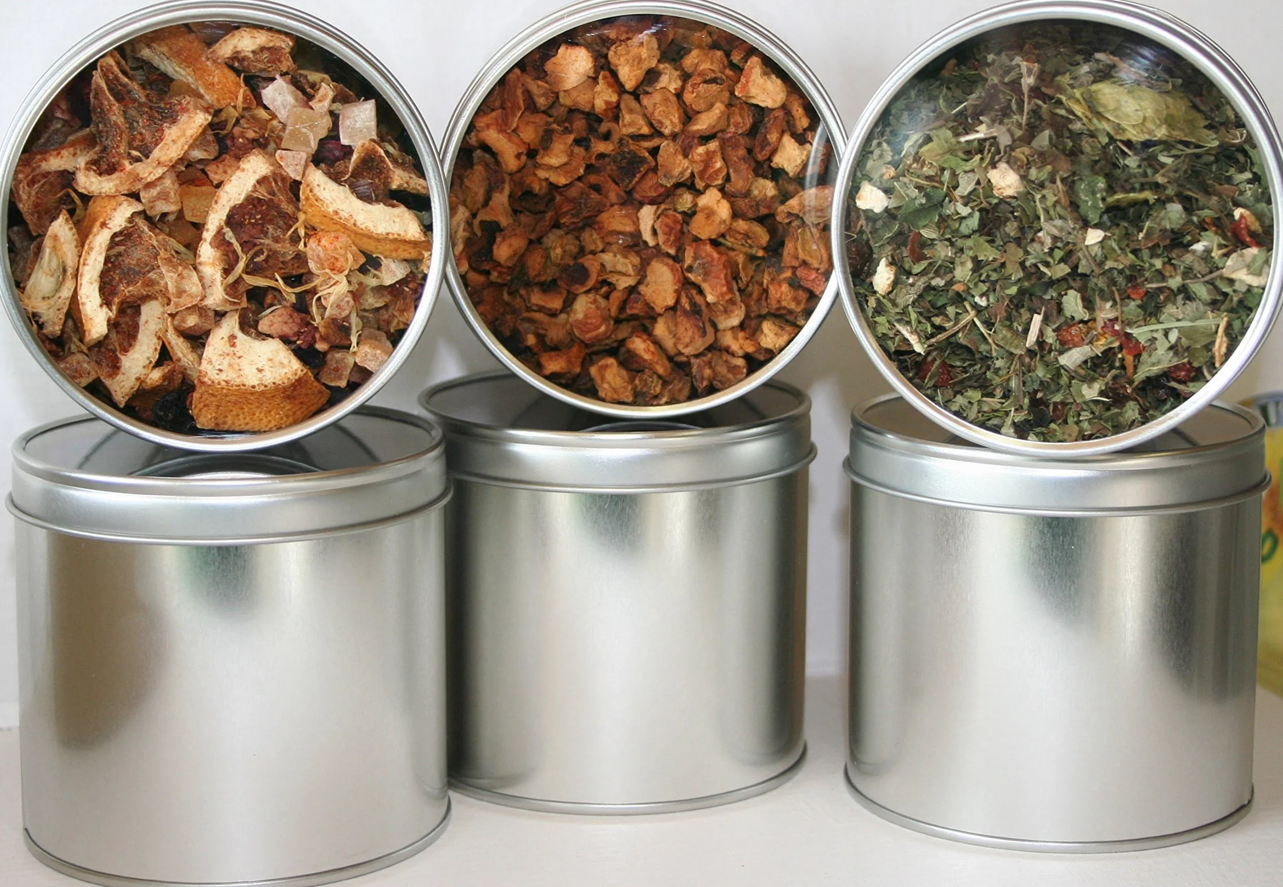 TEEVERLIEBT 6 Zestaw do przygotowywania Herbaty i Spice Silver | Praktyczne przechowywanie do herbaty i przypraw - z pokrywką | Pojemnik do herbaty przez ok. 100 g luźnej herbaty | 6 sztuk