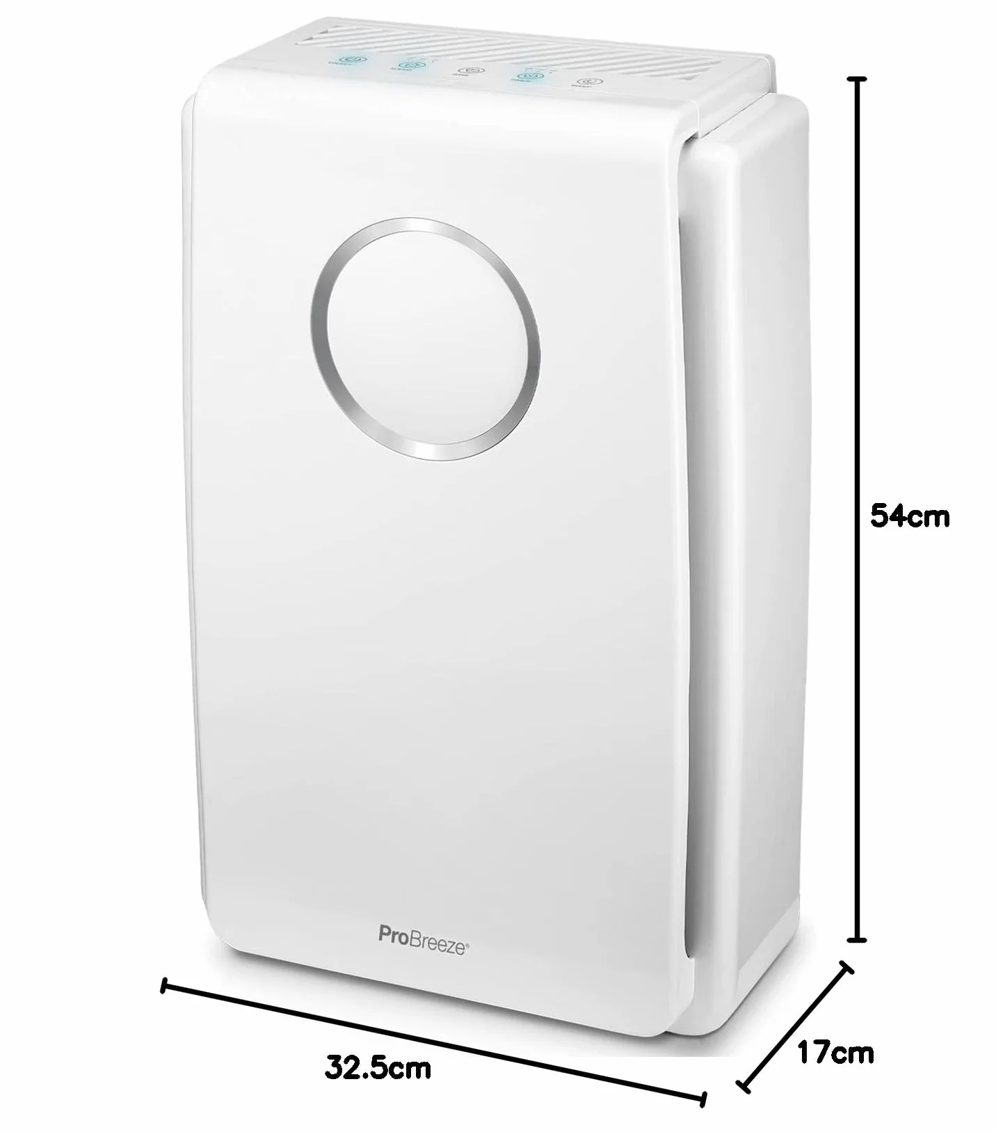 ProBreeze Oczyszczacz Powietrza z Jonizatorem do Domu, Filtr HEPA Węglowy, 4 Stopnie Filtracji, Generator Jonów Ujemnych, Duży Katalizator, dla Dzieci Zwierząt Palaczy Alergików Astmatyków