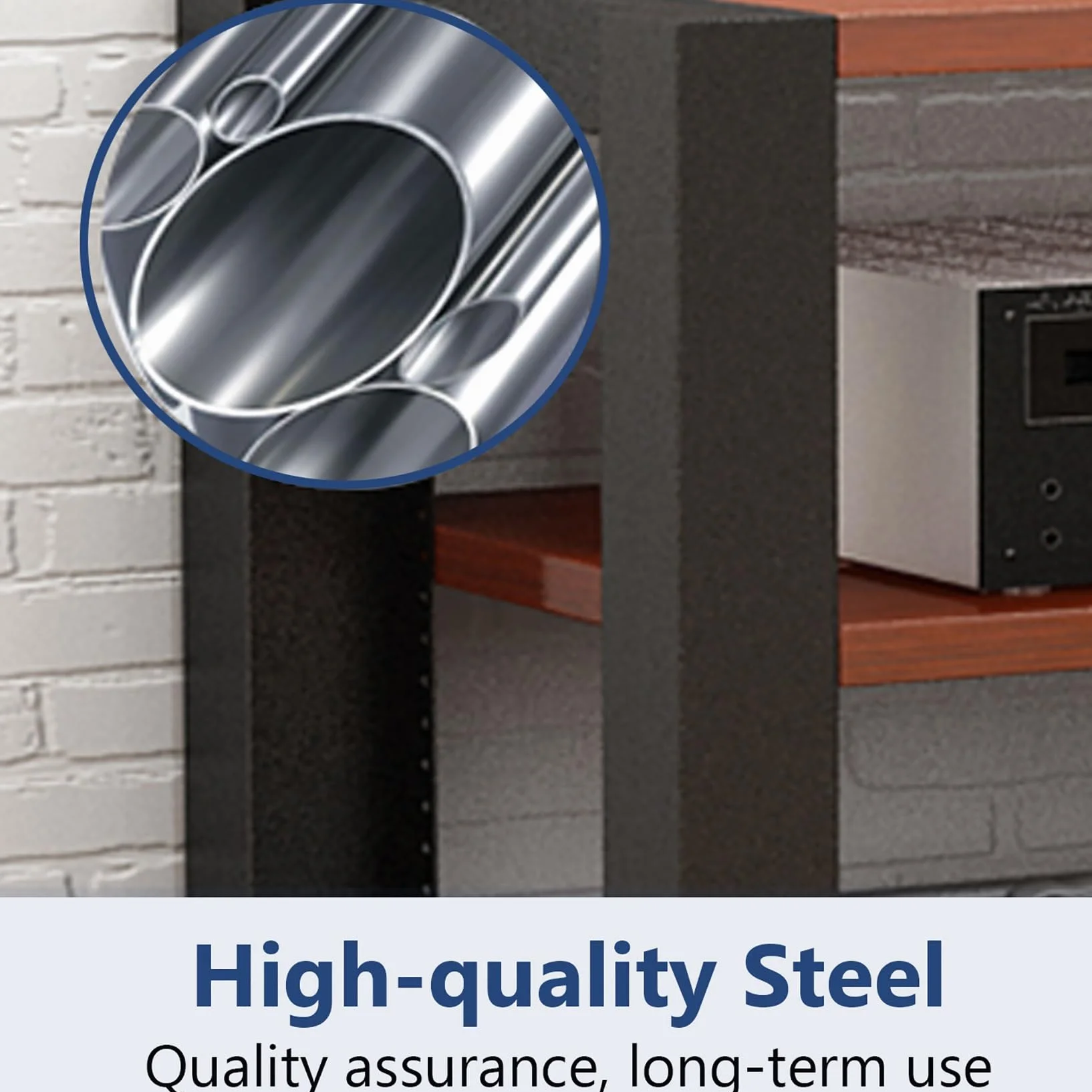 Regulowany stojak HiFi i odtwarzacz płyt gramofonowych do systemów stereo i kompaktowej szafki audio z drewna i stali (biały, 60 x 51 x 80 cm) – idealny dla audiofilów