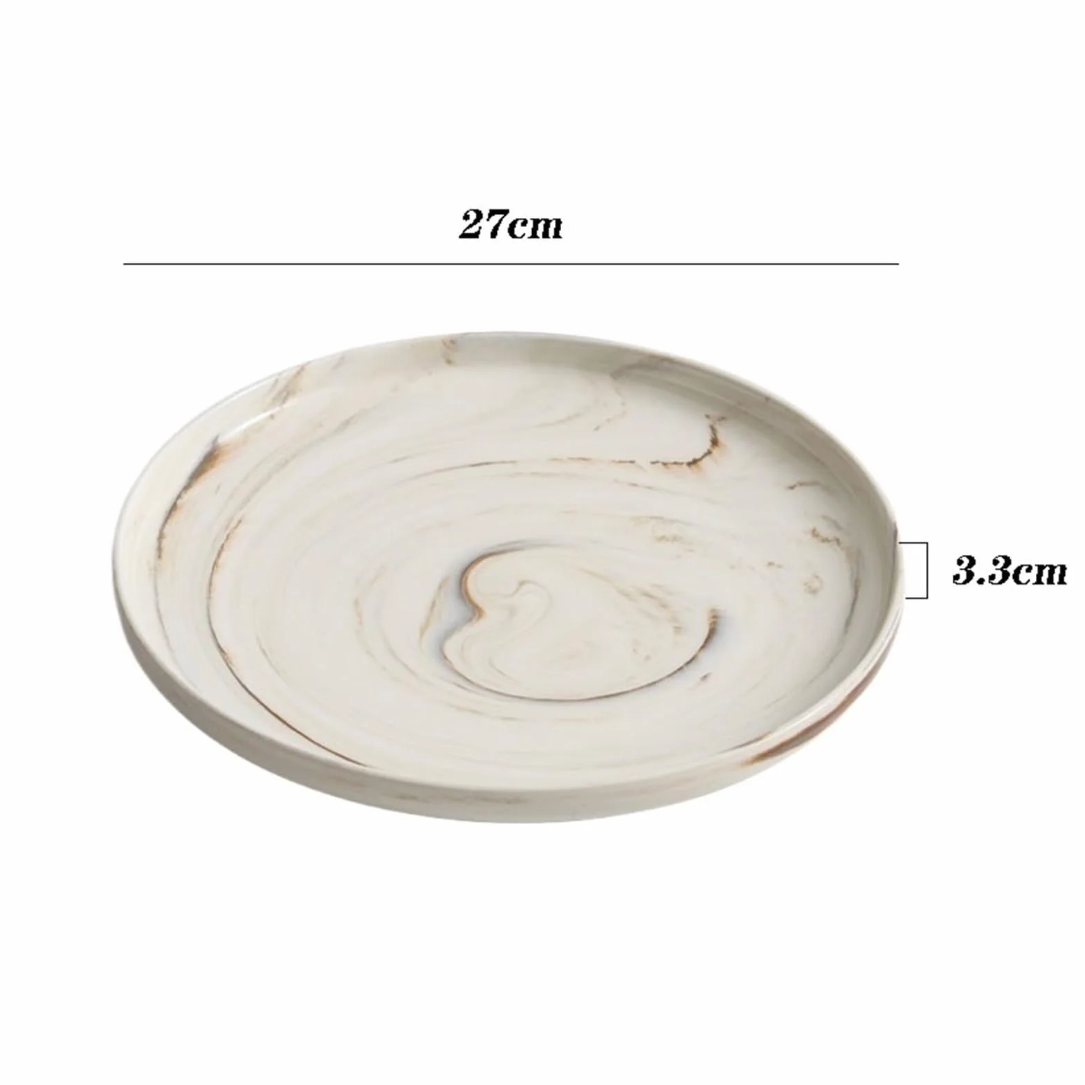 talerze do serwowania Talerz obiadowy z imitacji marmuru. Prosty okrągły talerz. Ekskluzywna zastawa stołowa restauracji hotelowej. Ceramiczny do steków talerze makaronowe(10.6 inch)