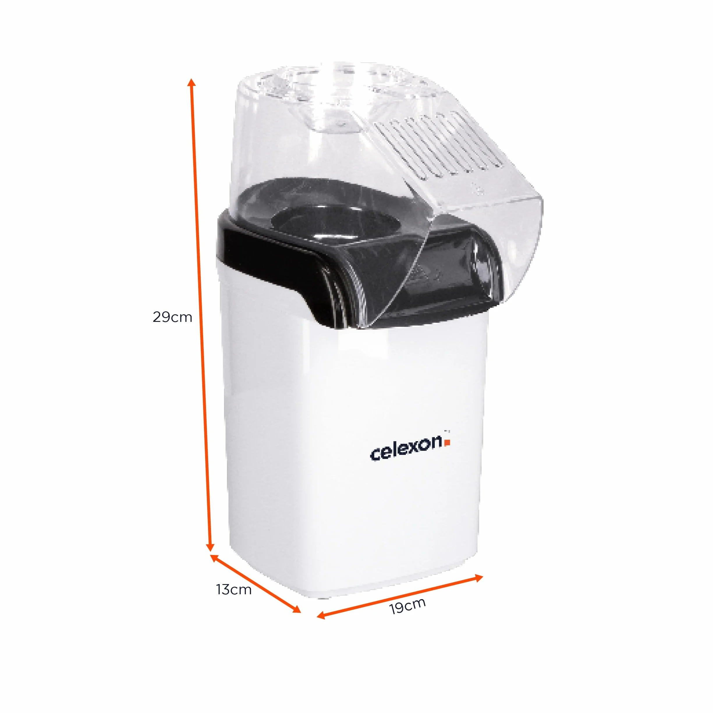 celexon CinePop CP150 maszyna do popcornu 13x19x29 cm 900 g biała bez oleju