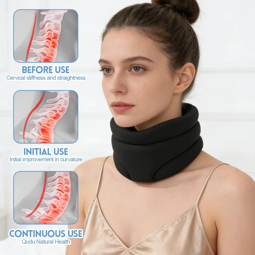 RANJIMA Wsparcie karku przeciwko chrapaniu, miękki i regulowany kołnierz z pianki do spania, ergonomiczne podparcie szyi dla wsparcia, bólu snu i ucisku dla kobiet i mężczyzn