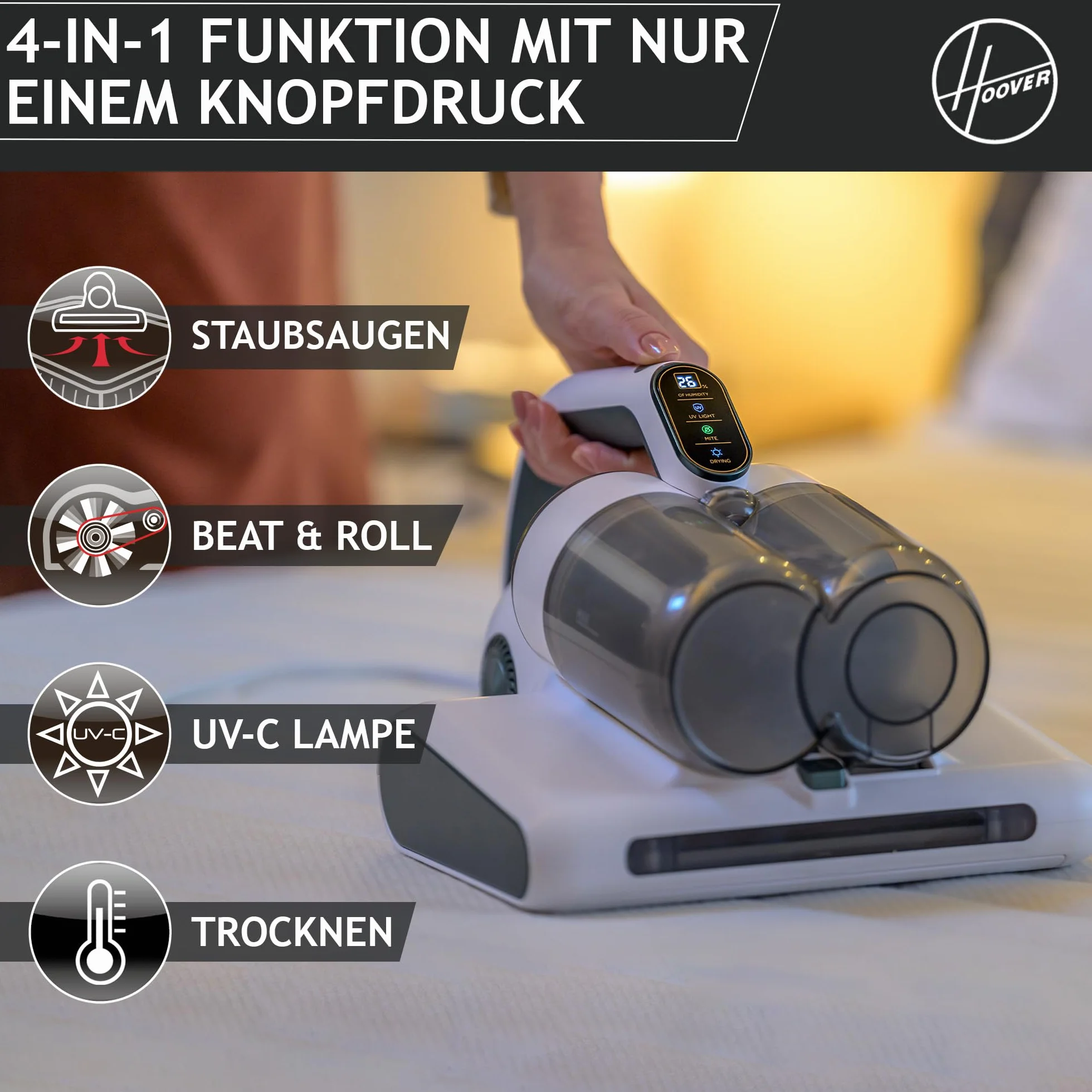 Hoover Odkurzacz do Materacy, Biały, 510 W 240 V