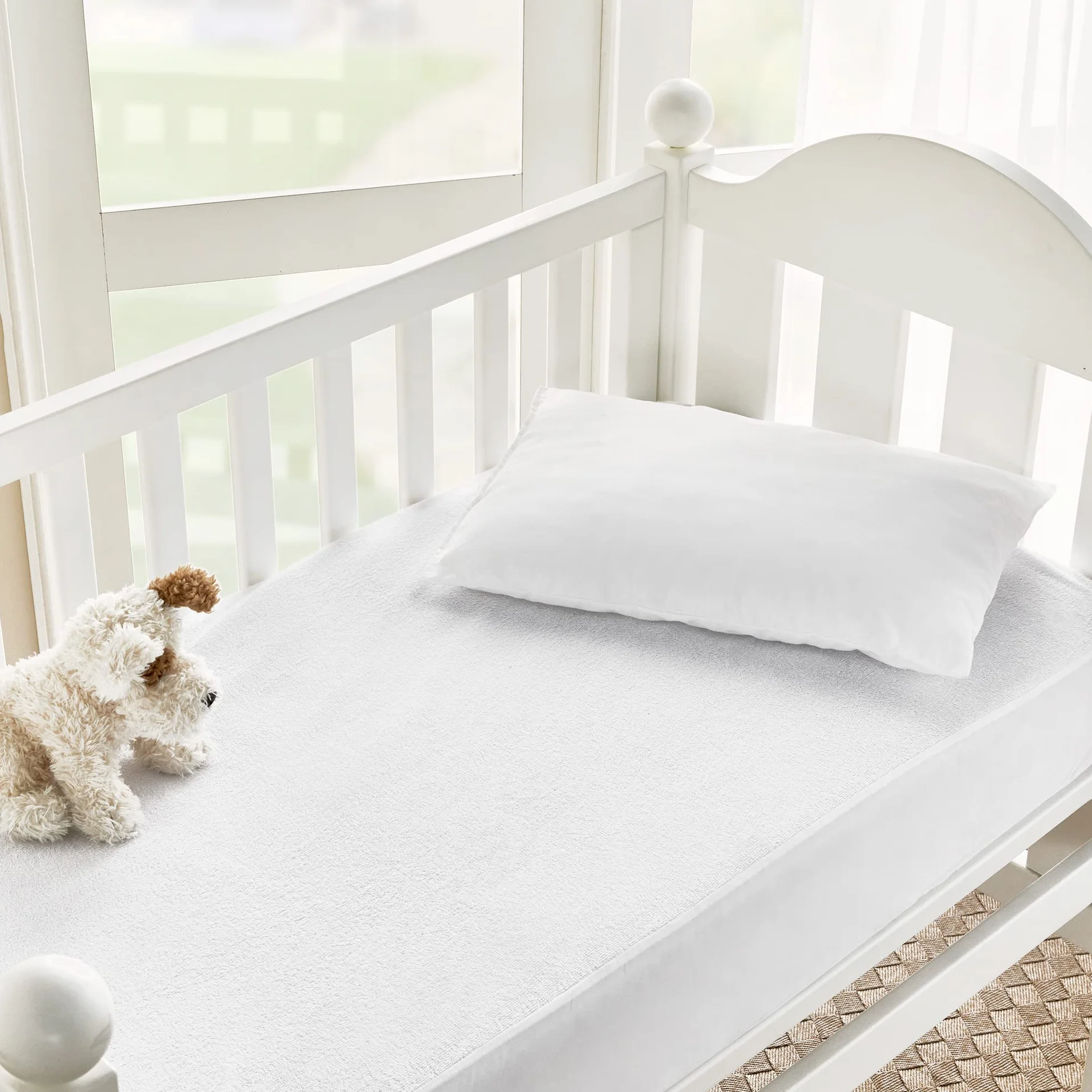 Pikolin Baby ochraniacz na materac, wodoszczelny, cichy ochraniacz na materac, certyfikat Oeko-Tex, do łóżeczka dziecięcego 60 x 120 cm, nakładka na materac