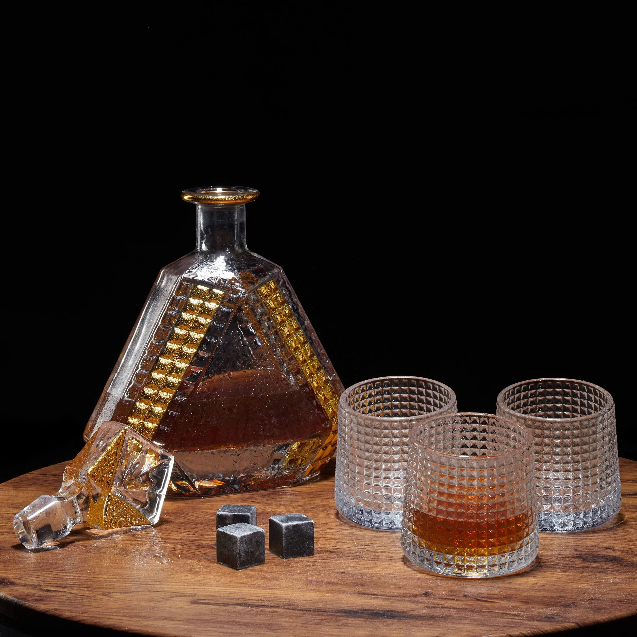 Relaxdays Szklanki do whisky, zestaw 12 sztuk, 3 różne szlify, 150 ml, szklanki do drgania się, wys. x śr.: 7,5 x 8 cm, przezroczyste, 12 sztuk (1 opakowanie)