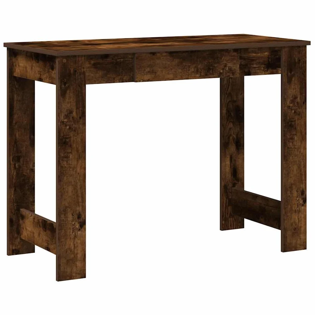 Biurko, dąb wędzony, 100 x 45 x 75 cm, materiał drewnopochodny, stół roboczy z dużym blatem do komputera i przyborów do pisania, stół biurowy z dużą ilością miejsca do przechowywania