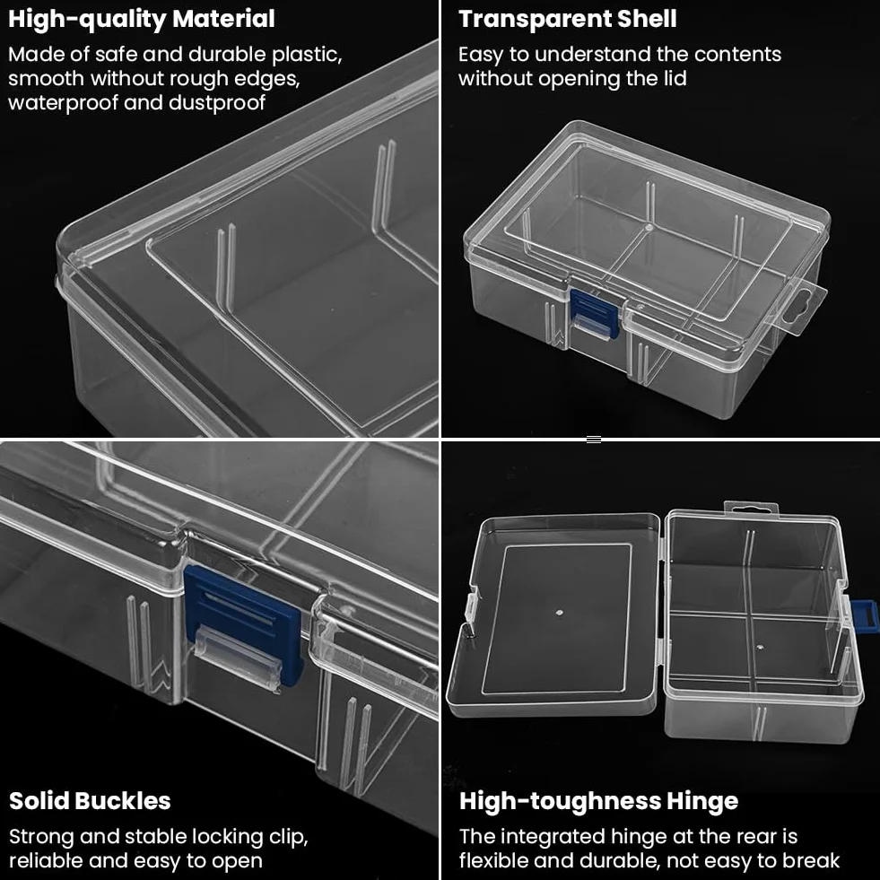 Mini przezroczyste plastikowe pudełka do przechowywania 5.5x5.5x2 cm 15 sztuk na małe przedmioty