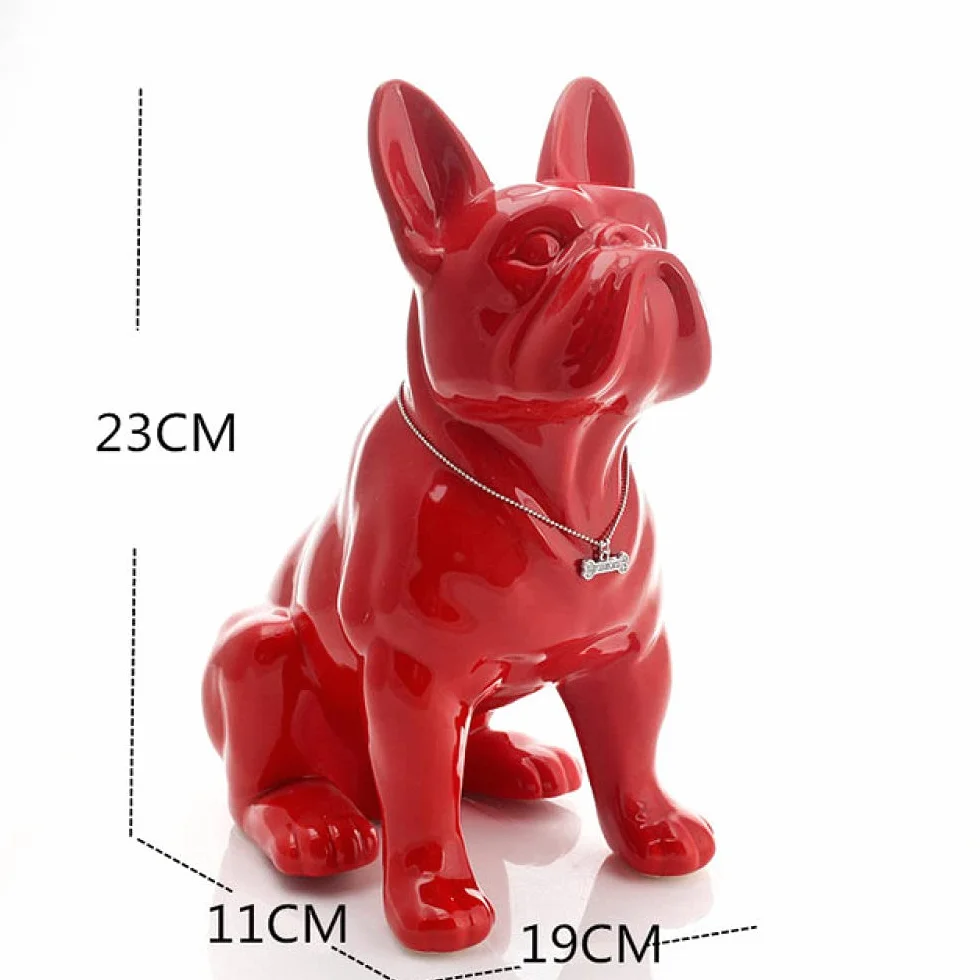 Ceramiczny buldog francuski statua psa akcesoria do dekoracji domu przedmioty rzemieślnicze Ornament porcelana figurka zwierzątko salon, A