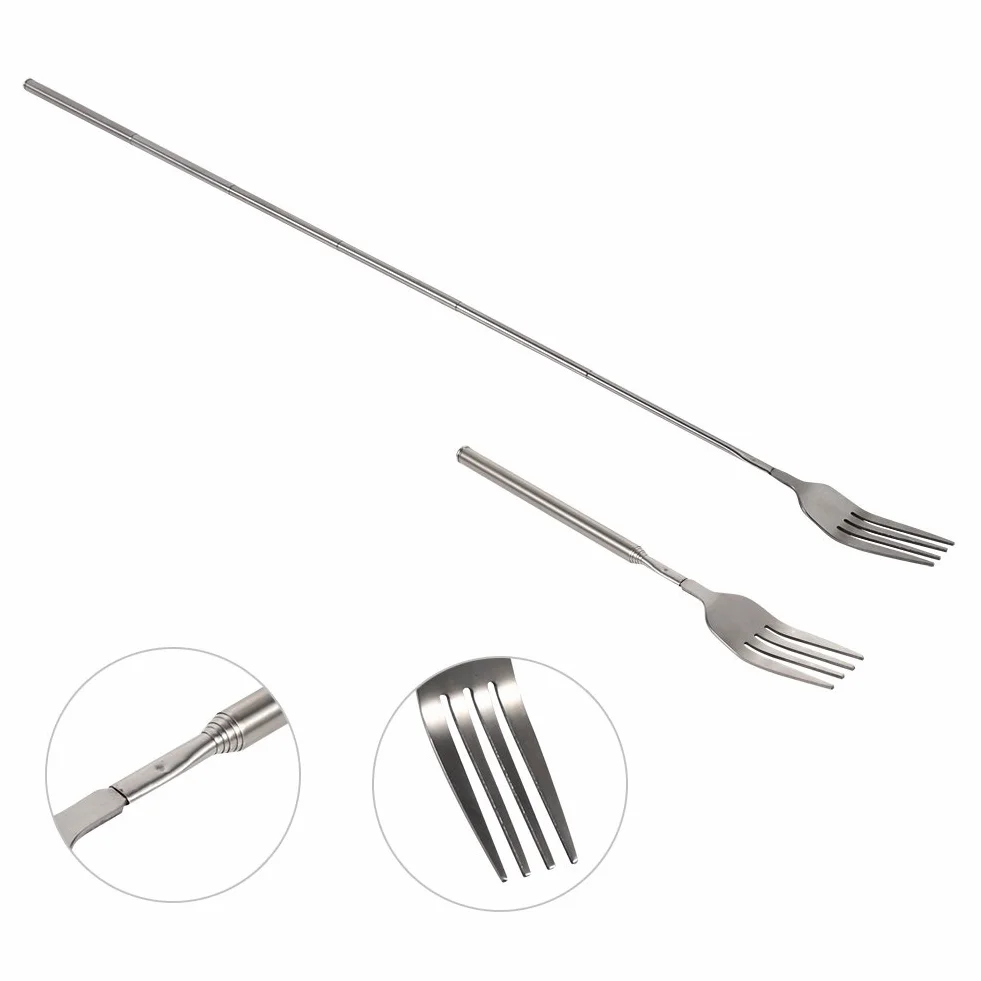 Widelec Amazon Basics Widelec ze stali nierdzewnej 22,1~64,6 cm (8,7~25,4 cala) Wysuwany srebrny
