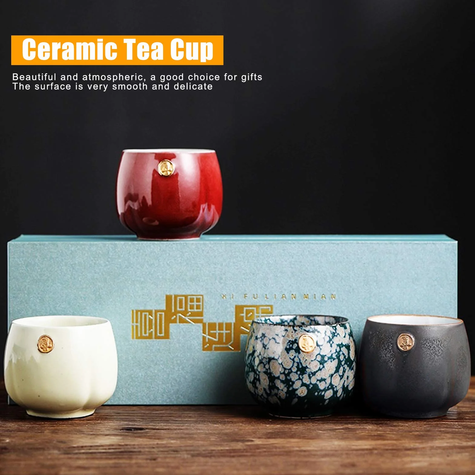 Japońskie kubki do herbata ceramiczny design, zestaw 4 Zen japoński styl czajniczek dekoracyjne i wielofunkcyjne filiżanki unikalny zestaw ręcznie wykonany