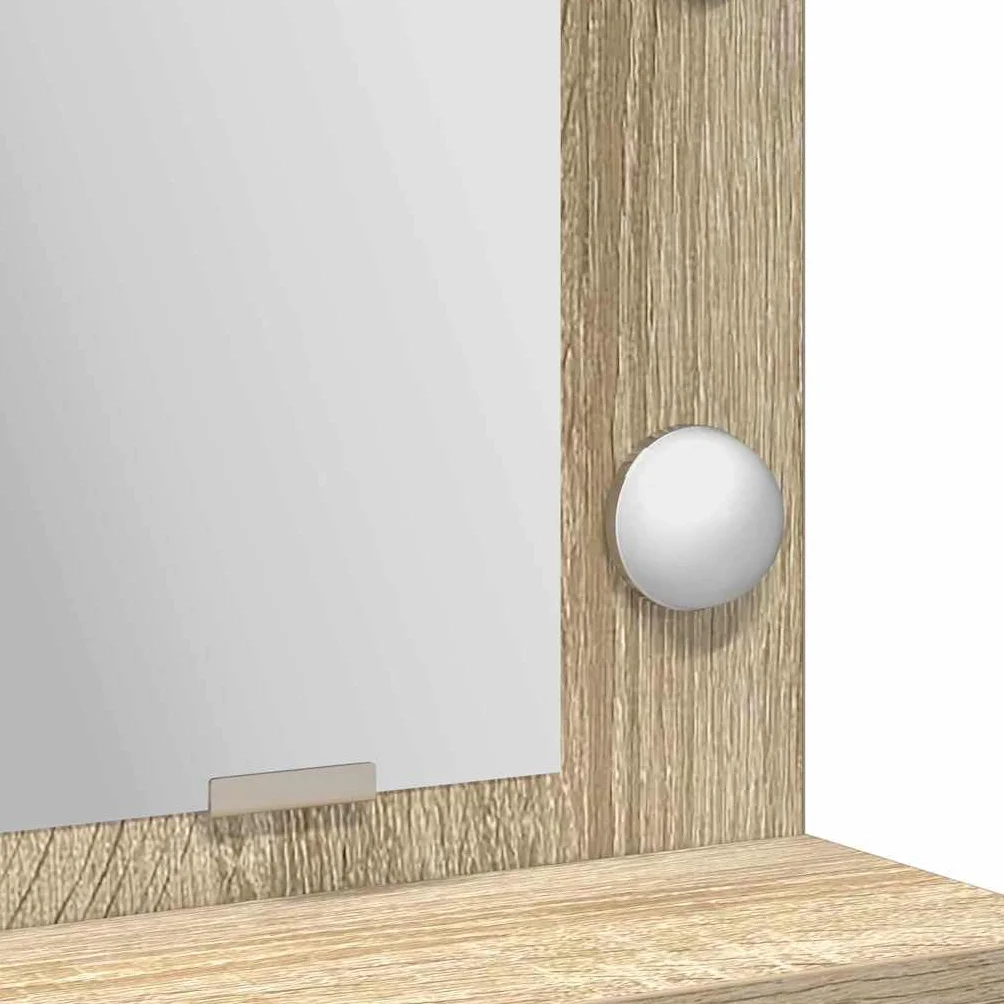 vidaXL Toaletka z lampkami LED w Sonoma Oak, 50x41x135 cm
