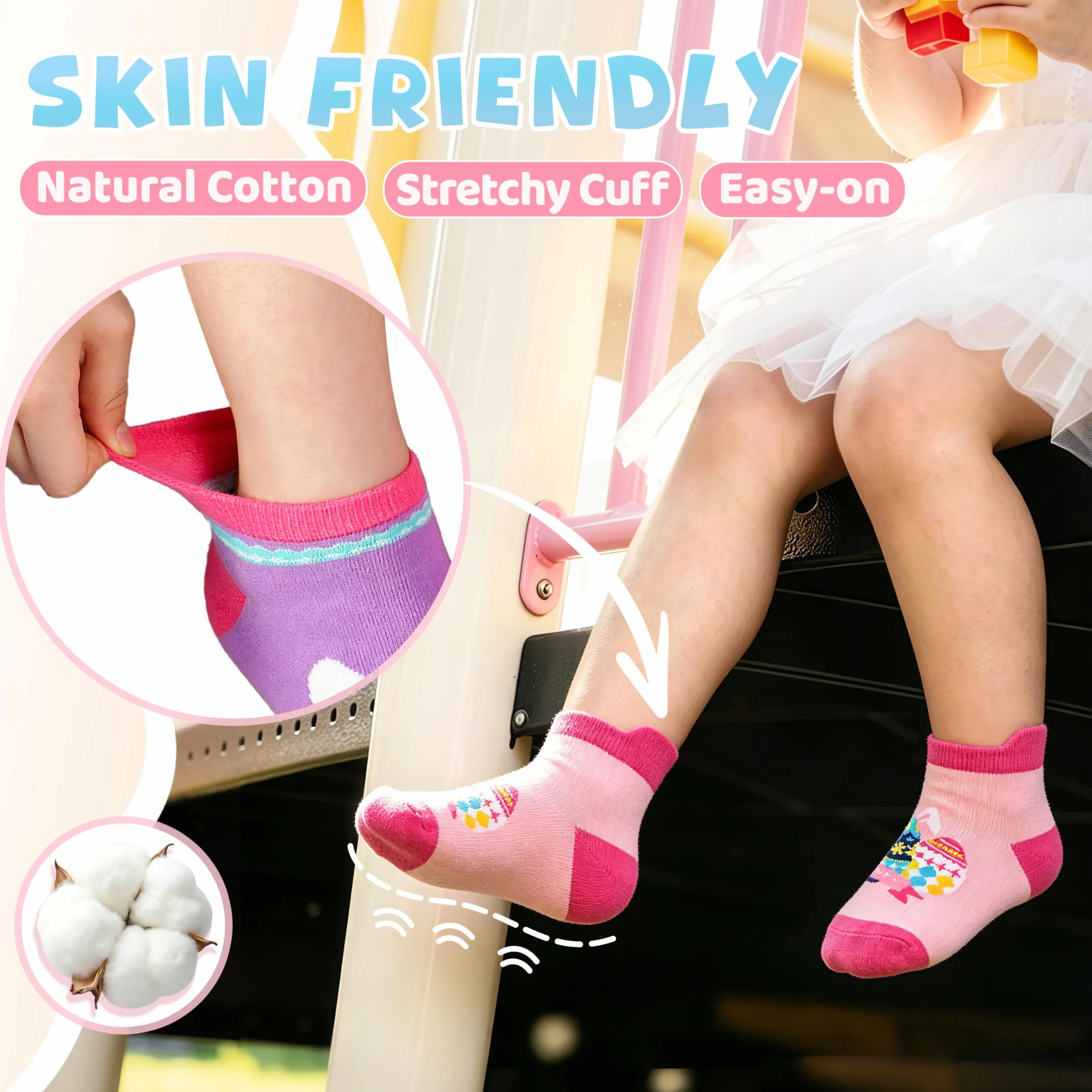 Kids Girls Unicorn Socks Ankle No Show Socks Fashion Novelty Cotton Socks 6 Pairs
