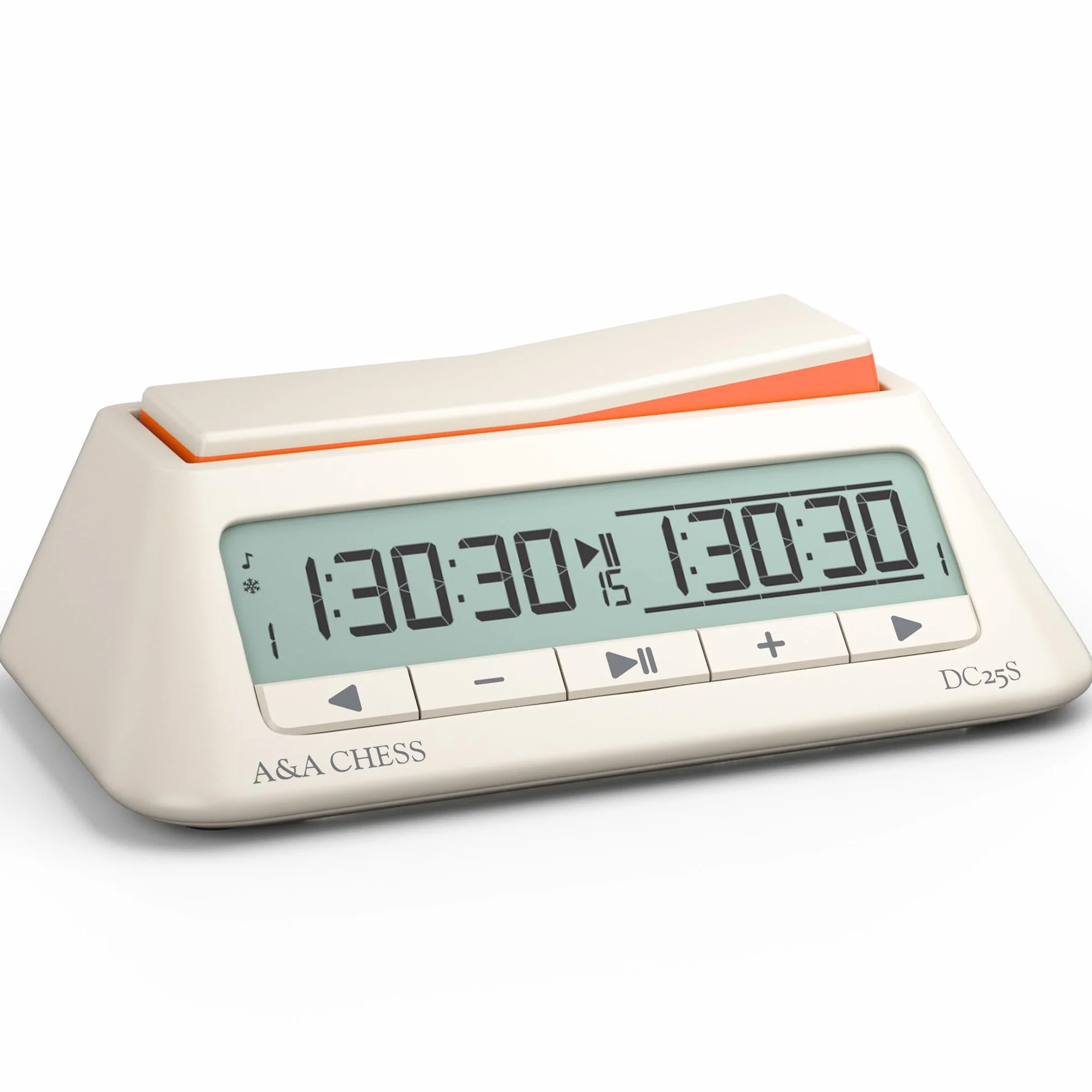 A&A Zegar szachowy, cyfrowy zegar szachowy z 36 trybami turniejowymi, stylowy, minimalistyczny design z kołyską, przenośny timer do szachów i gier planszowych (biały)