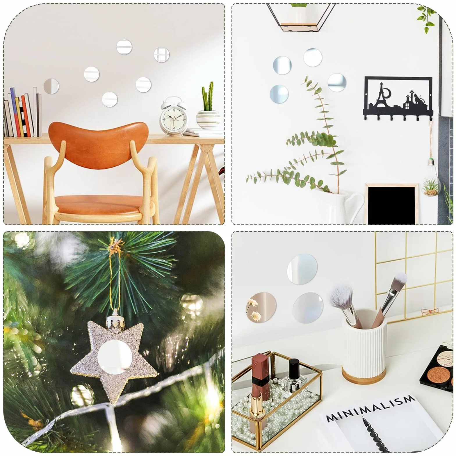 Okrągłe lustro akrylowe 5 cm samoprzylepne mini naklejki ścienne do dekoracji wnętrz DIY