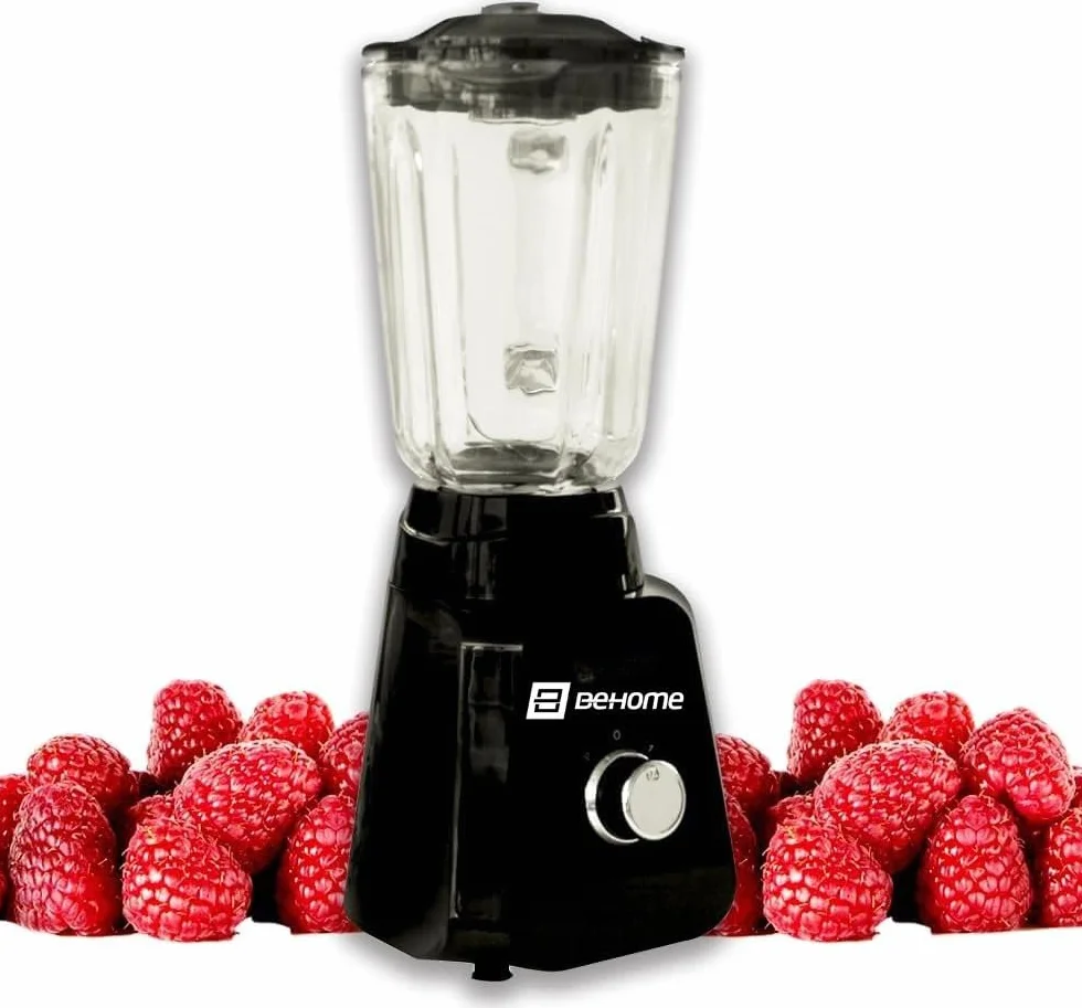 Blender ze szklaną szklanką 1.5L z 2 prędkościami i funkcją pulsu Blender z ostrzem ze stali nierdzewnej i 400W antypoślizgowe nóżki czarny
