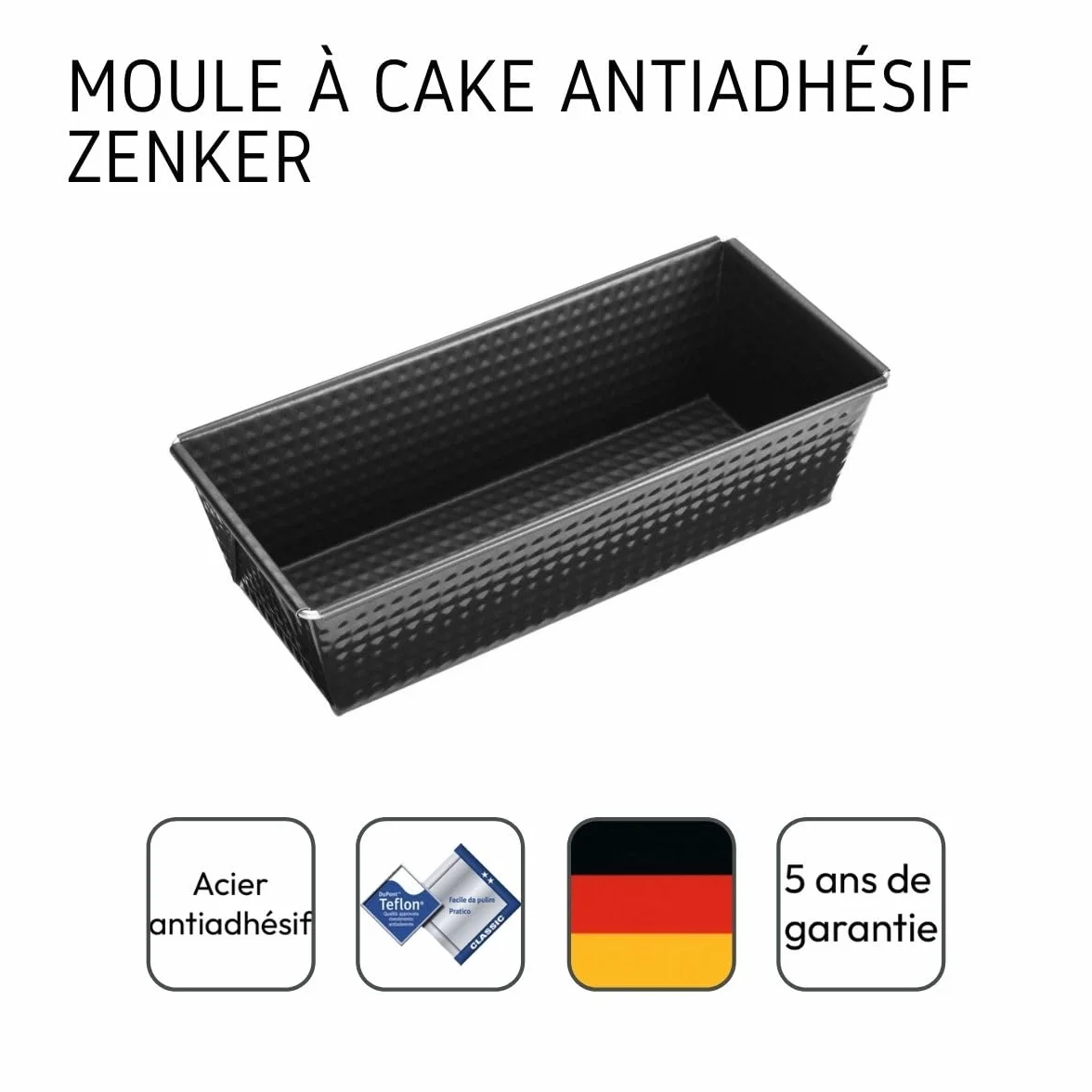 Zenker Z6514 forma w kształcie pudełka, królewska forma do ciasta z powłoką zapobiegającą przywieraniu, wysokiej jakości forma do pieczenia w kolorze czarnym