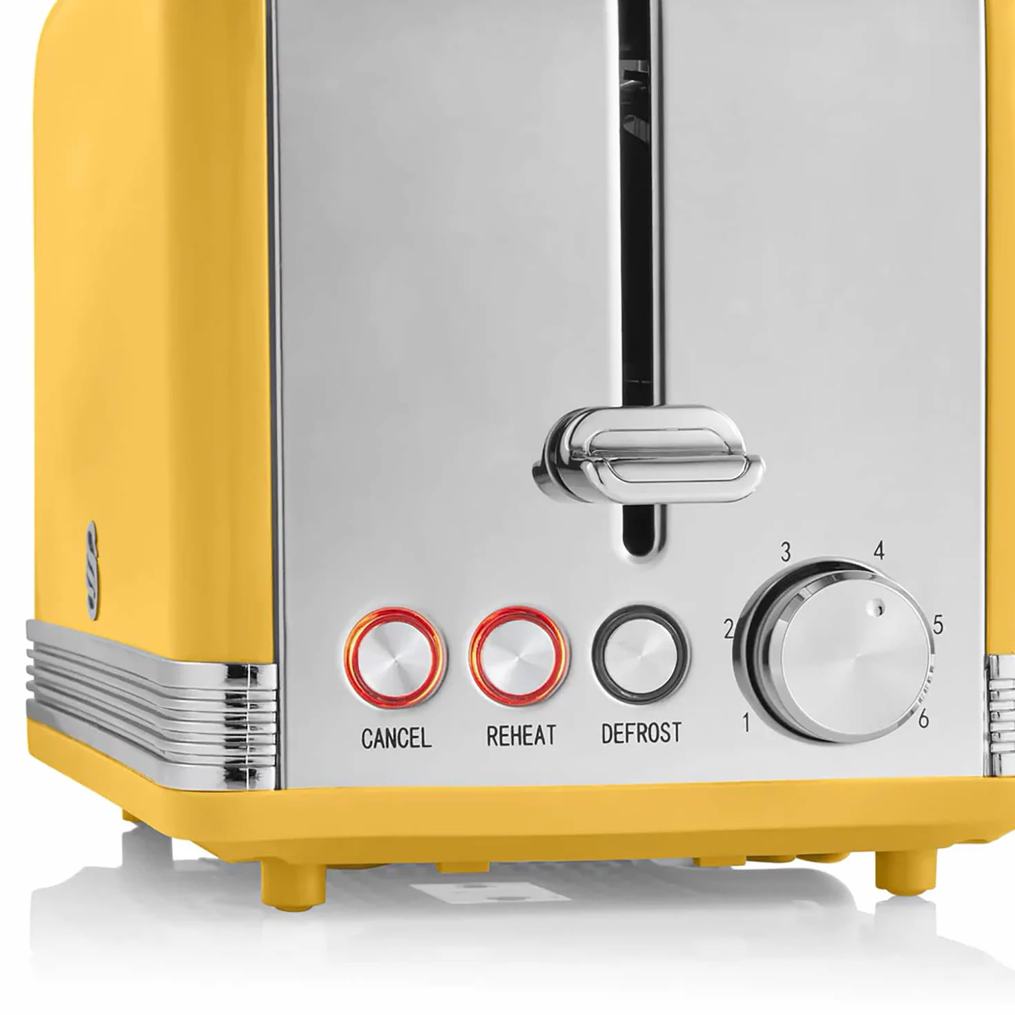 Swan Retro Toster 2 Plasterki 815W Stal nierdzewna Żółty