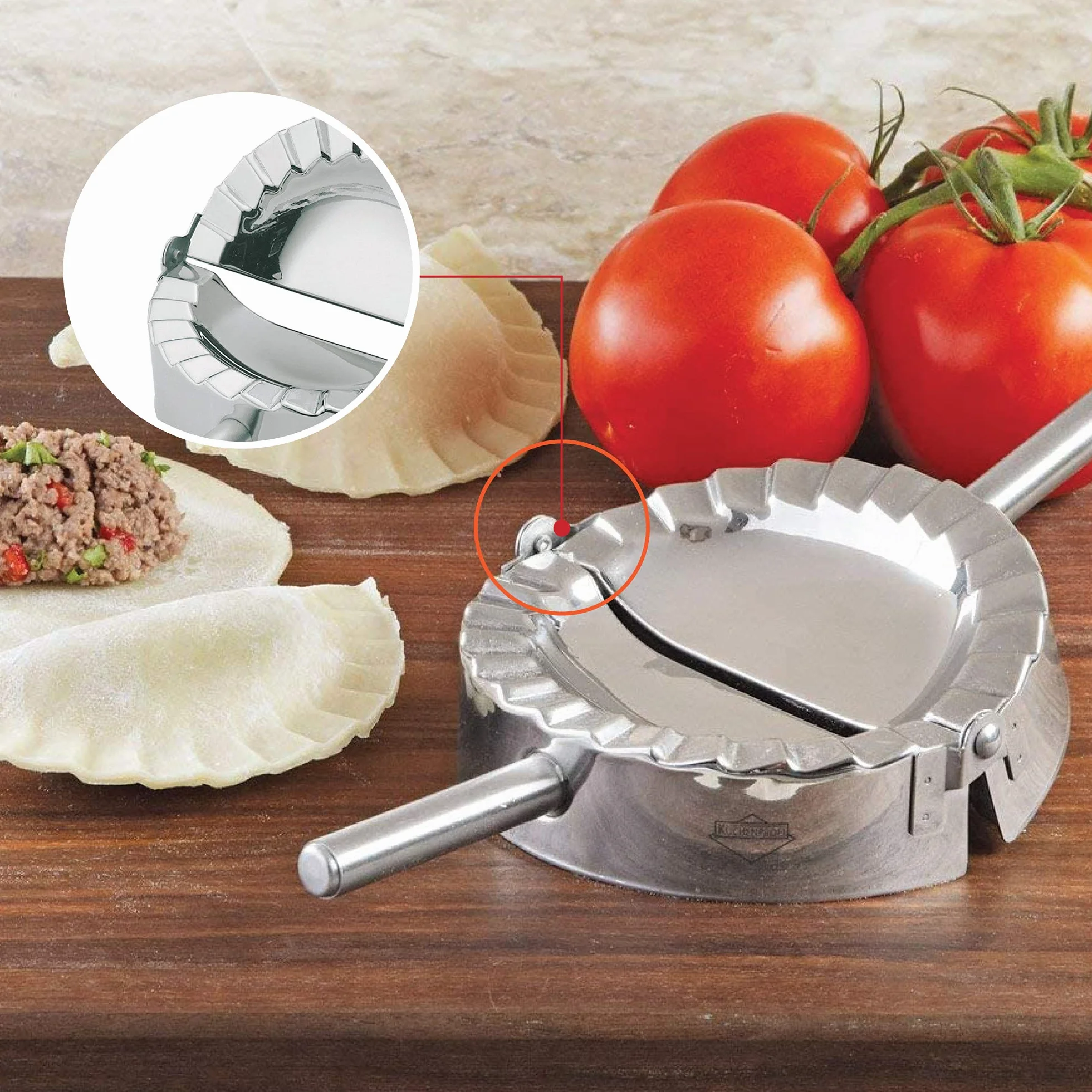 Küchenprofi K0803512800 urządzenie do robienia pierogów ravioli, stal nierdzewna, srebrny