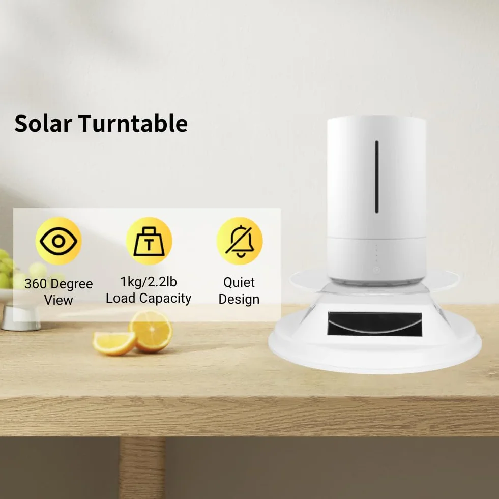 Obrotowy Stojak Solarny o 360°, Panel Słoneczny, Profesjonalny Elektryczny Stojak Obrotowy o 360 Stopni, pojemność 2,2 Funta do Ekspozycji Produktów Fotograficznych