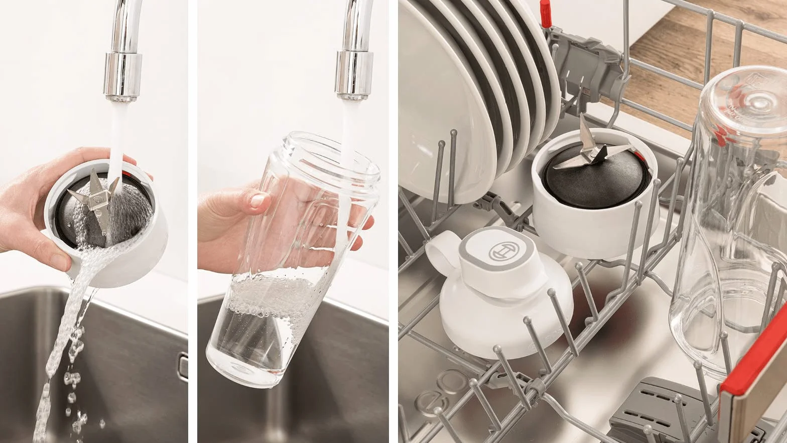 Bosch, mini blender, seria VitaPower 2, system ProPerformance z szybkim miksowaniem, silnik o mocy 450 W, ostrza ze stali nierdzewnej, szczelny, butelka Tritan ToGo, jasnosrebrny, biały, MMB2111